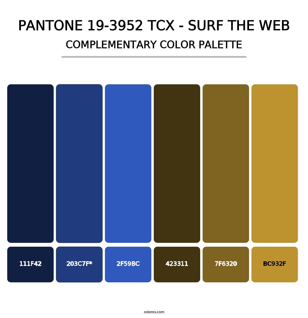 PANTONE 19-3952 TCX - Surf the Web - Complementary Color Palette