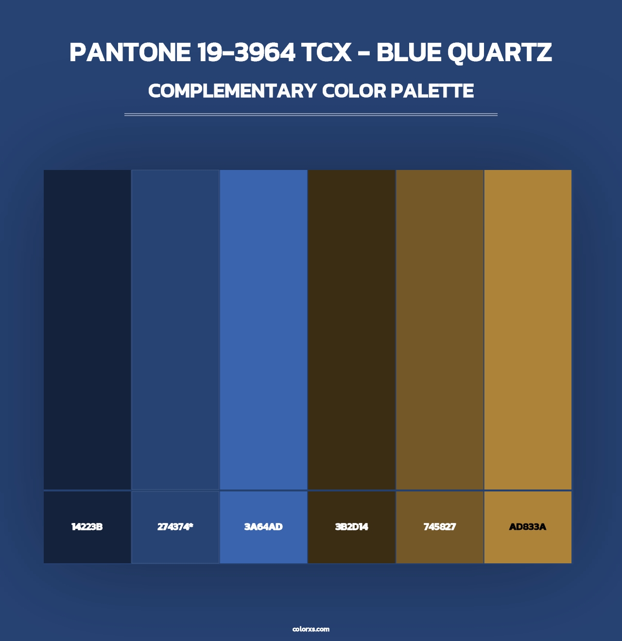 PANTONE 19-3964 TCX - Blue Quartz - Complementary Color Palette