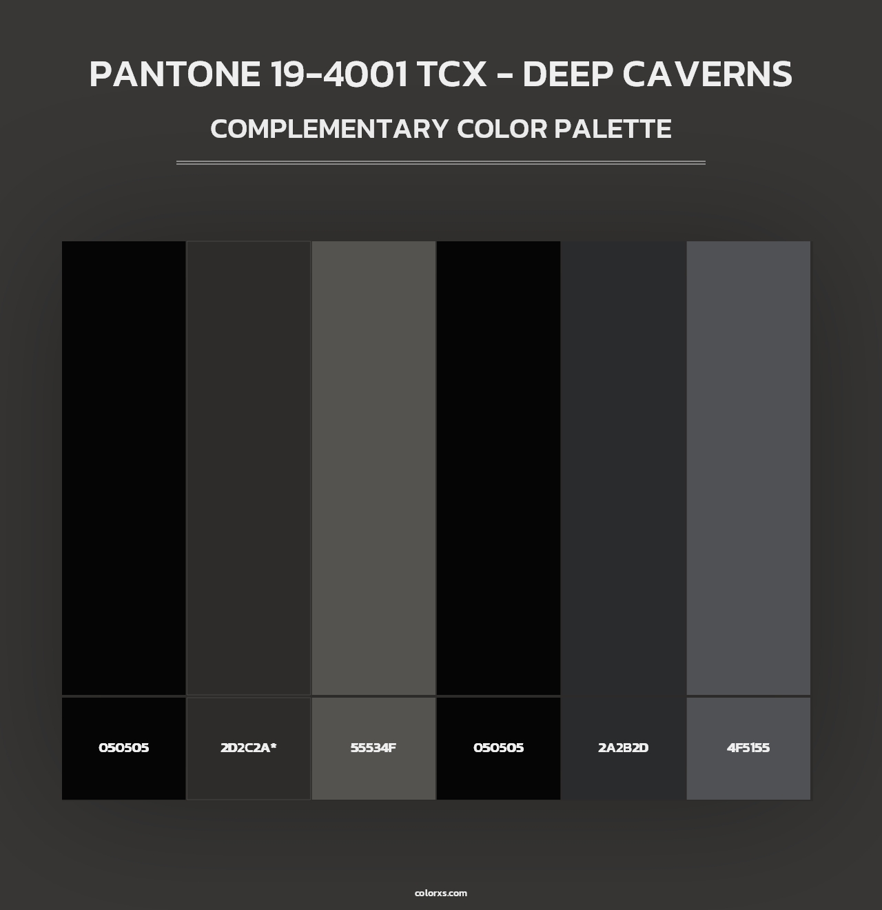 PANTONE 19-4001 TCX - Deep Caverns - Complementary Color Palette