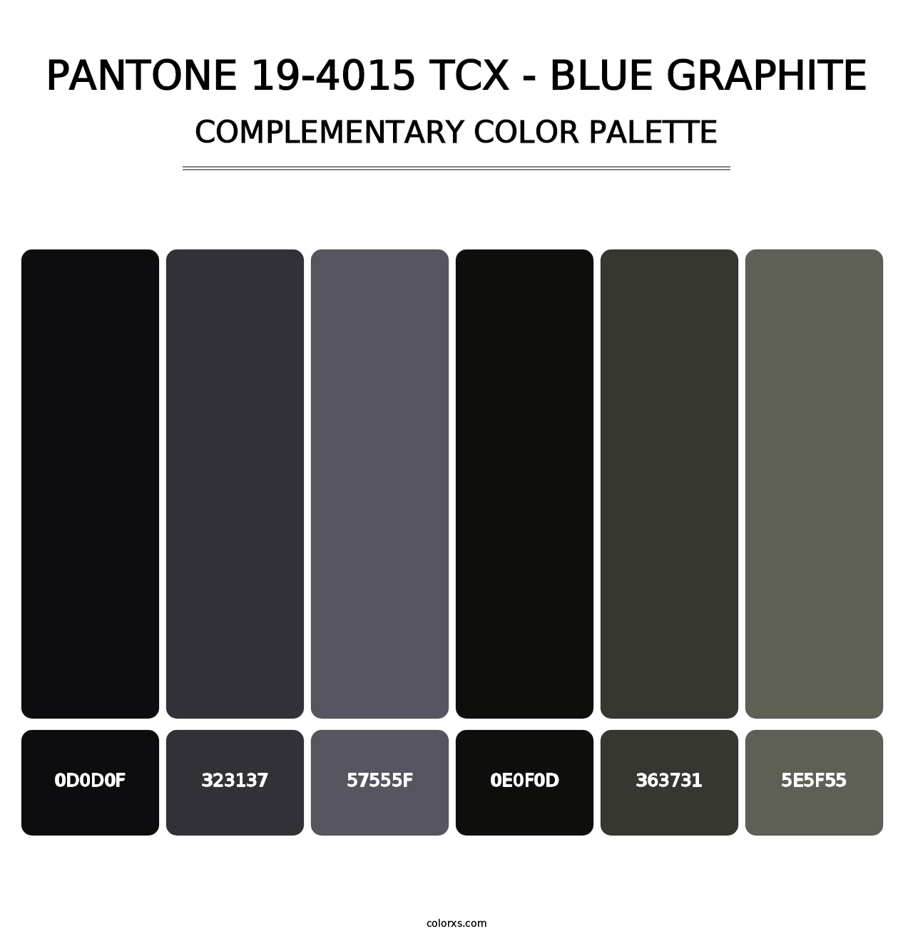 PANTONE 19-4015 TCX - Blue Graphite - Complementary Color Palette