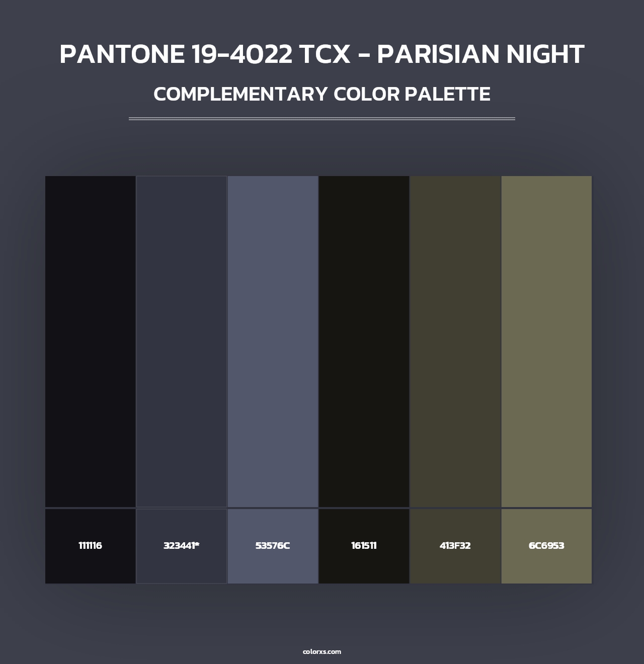 PANTONE 19-4022 TCX - Parisian Night - Complementary Color Palette