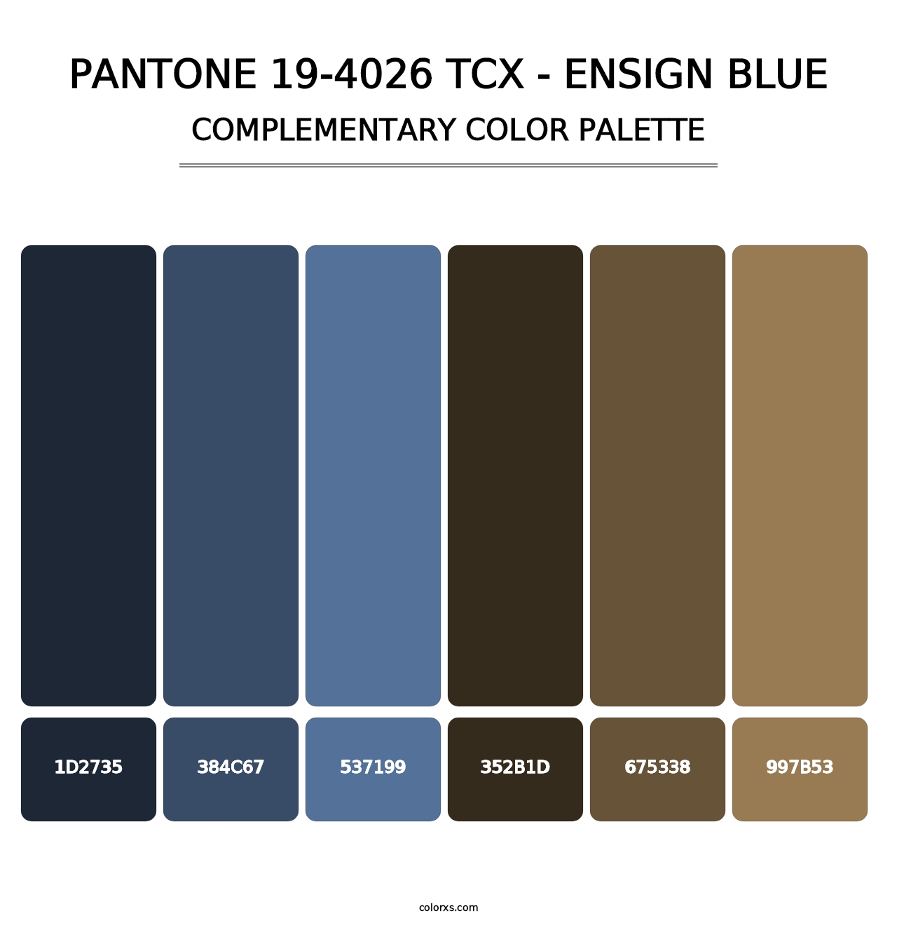 PANTONE 19-4026 TCX - Ensign Blue - Complementary Color Palette