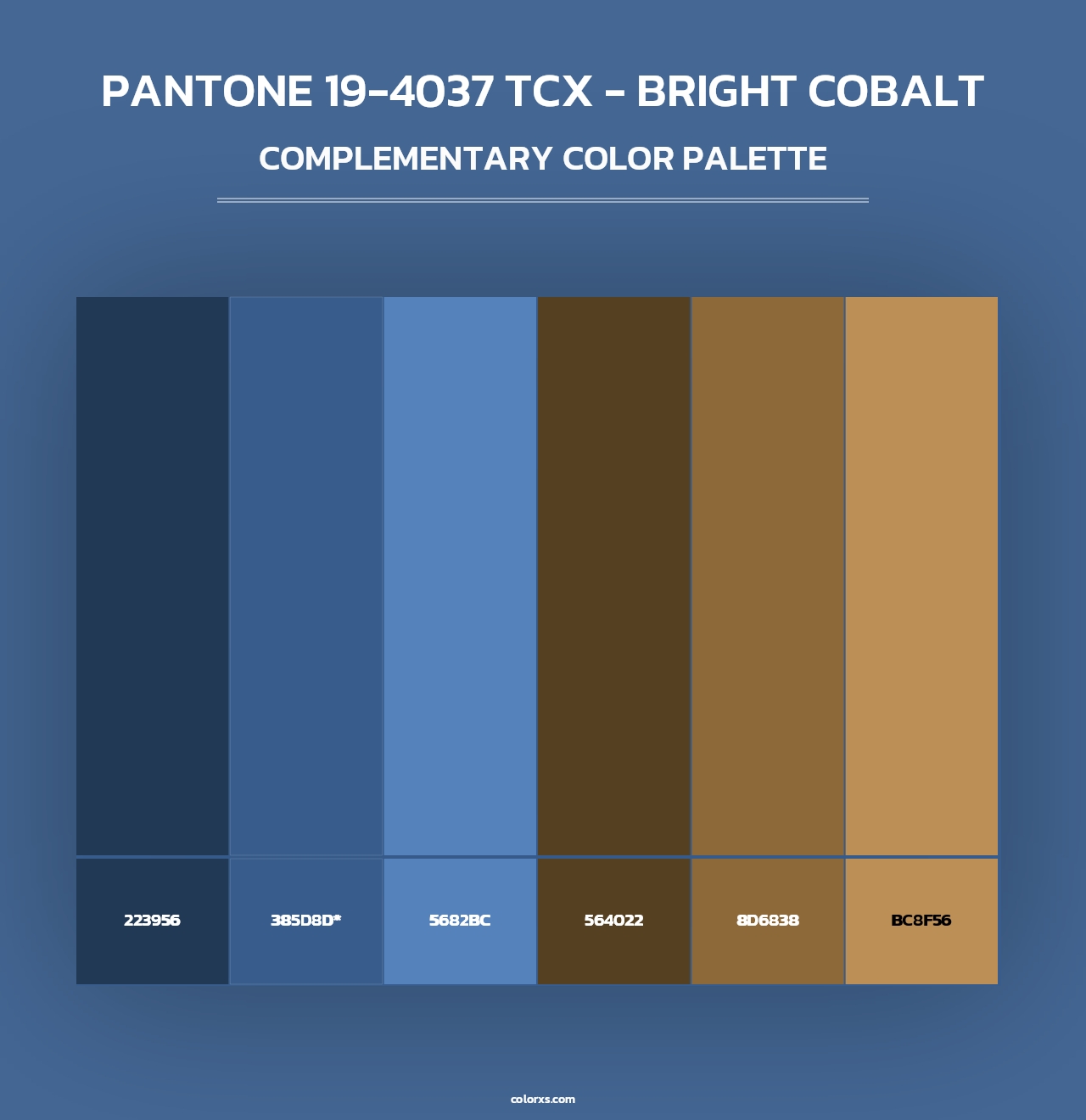 PANTONE 19-4037 TCX - Bright Cobalt - Complementary Color Palette