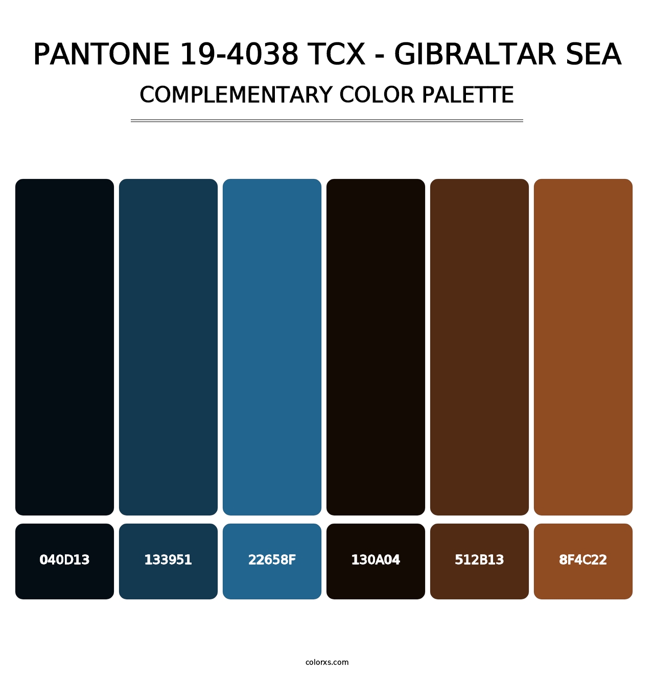 PANTONE 19-4038 TCX - Gibraltar Sea - Complementary Color Palette