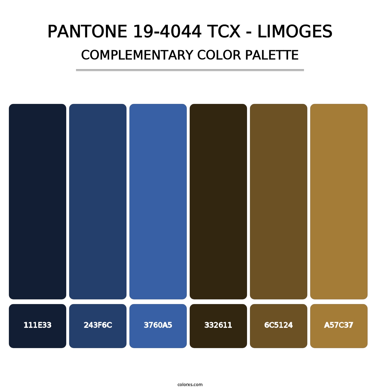 PANTONE 19-4044 TCX - Limoges - Complementary Color Palette