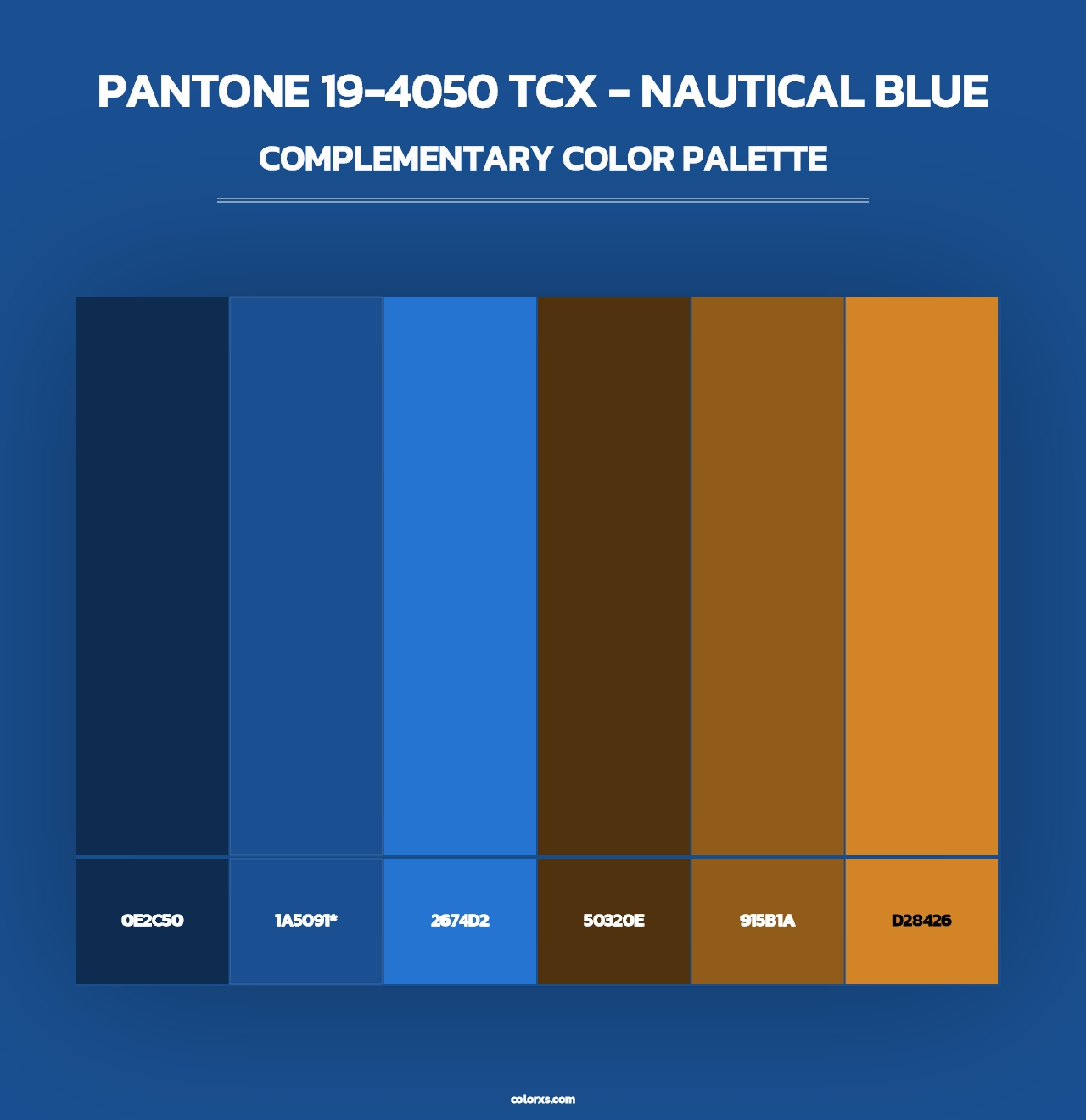 PANTONE 19-4050 TCX - Nautical Blue - Complementary Color Palette