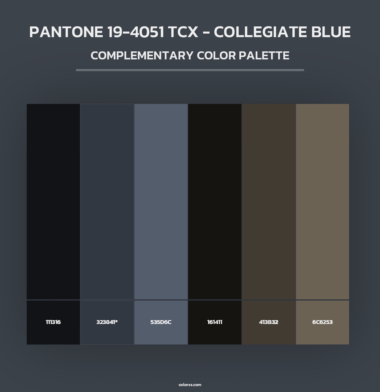 PANTONE 19-4051 TCX - Collegiate Blue - Complementary Color Palette
