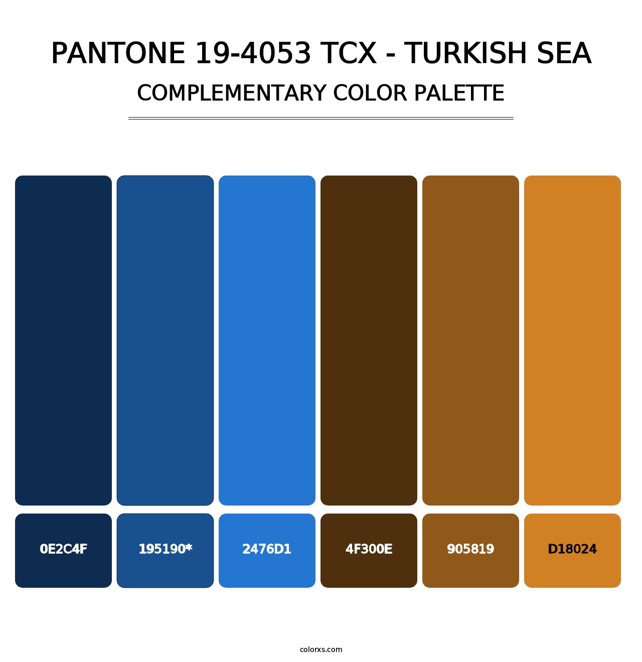 PANTONE 19-4053 TCX - Turkish Sea - Complementary Color Palette