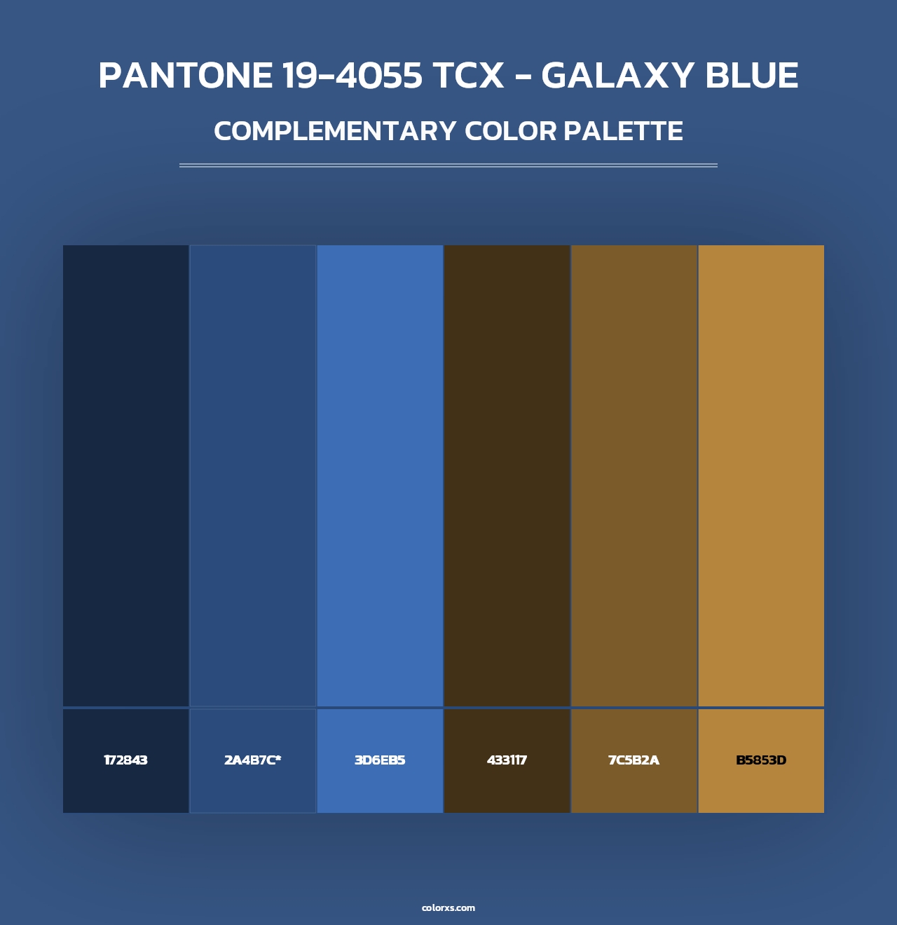 PANTONE 19-4055 TCX - Galaxy Blue - Complementary Color Palette