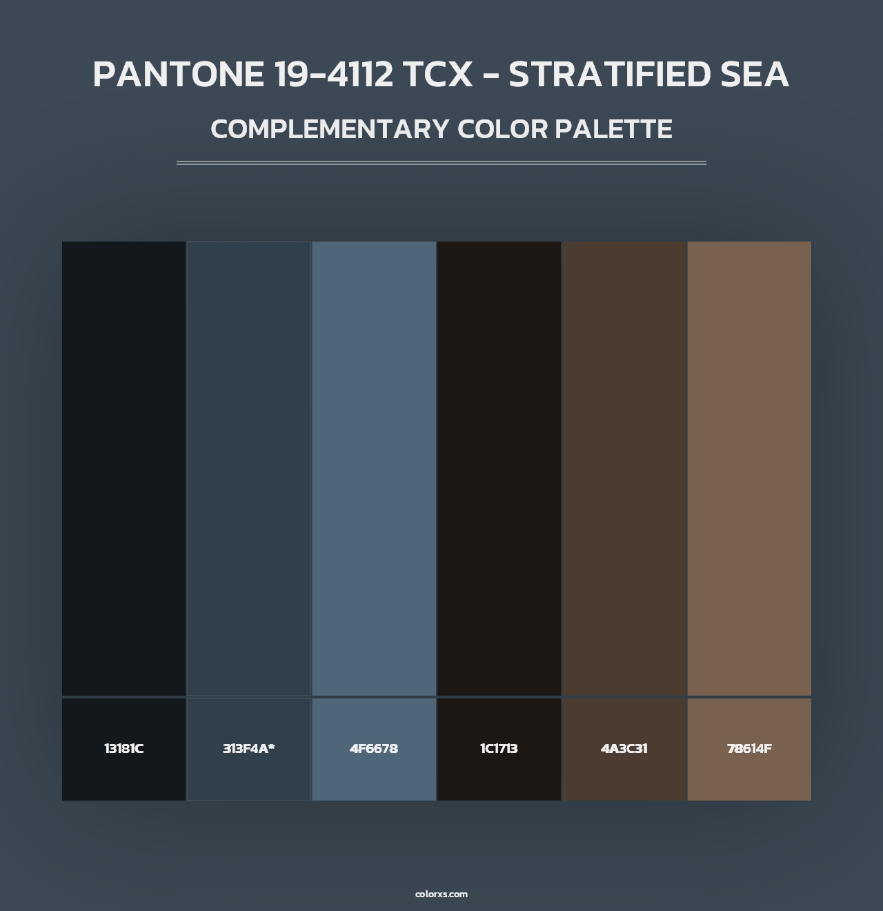 PANTONE 19-4112 TCX - Stratified Sea - Complementary Color Palette