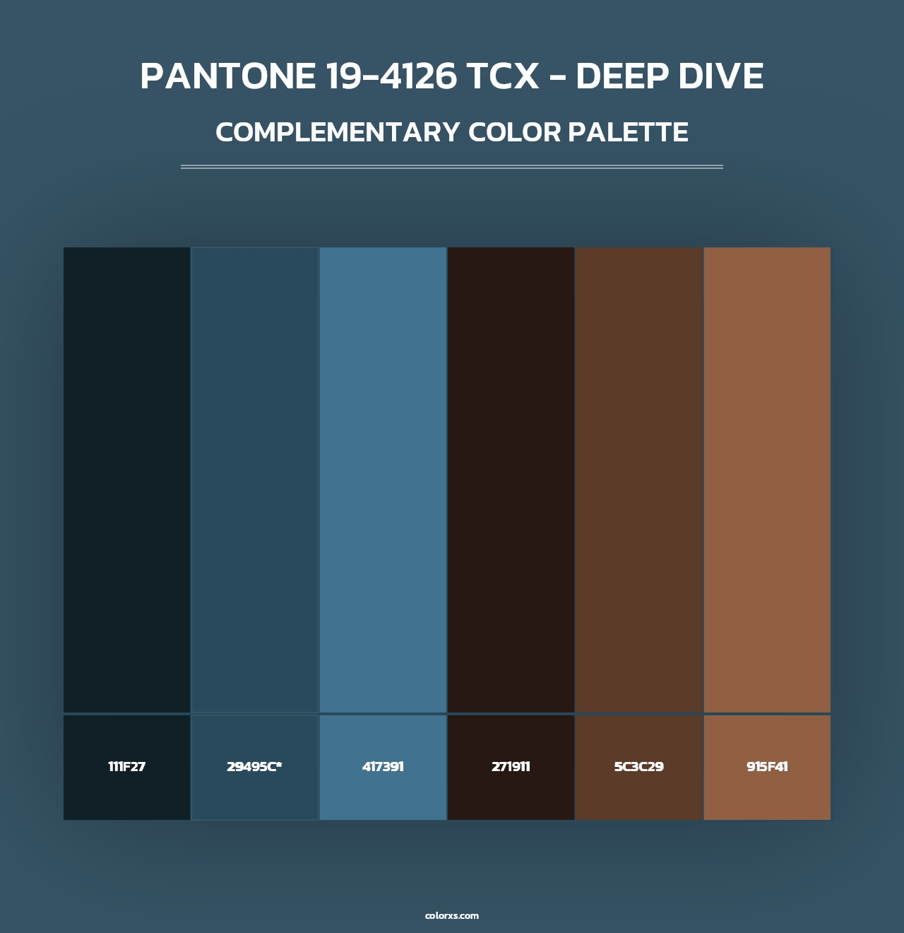 PANTONE 19-4126 TCX - Deep Dive - Complementary Color Palette