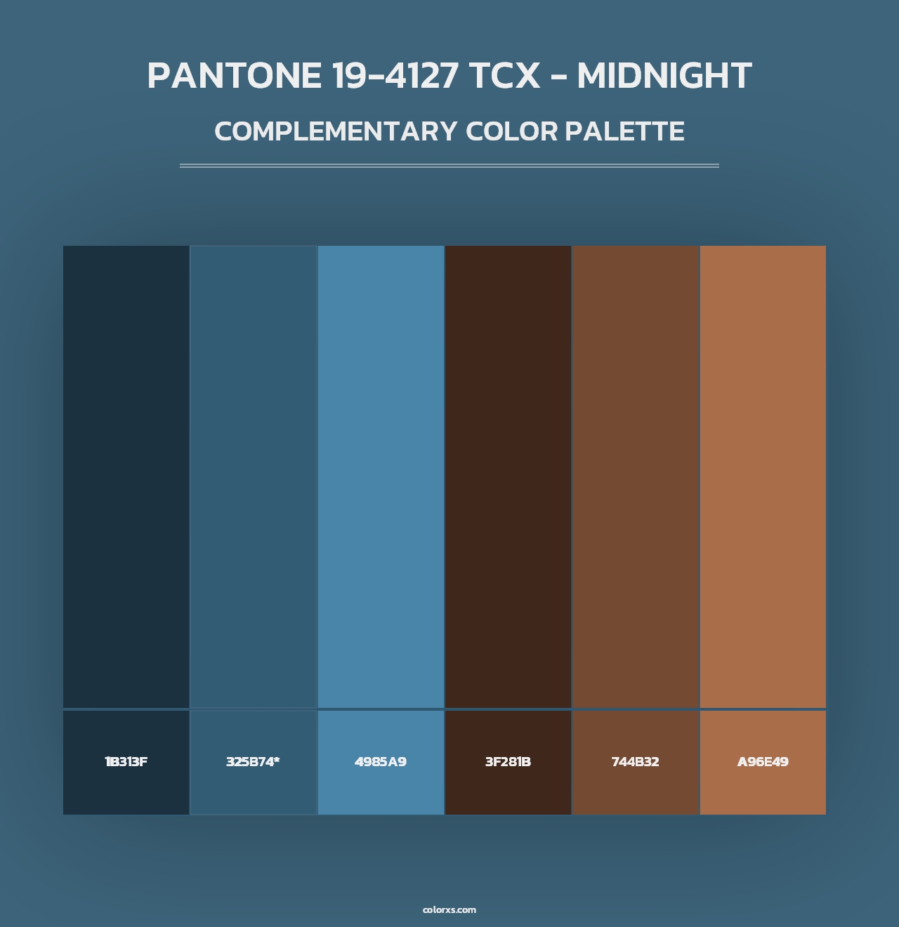 PANTONE 19-4127 TCX - Midnight - Complementary Color Palette