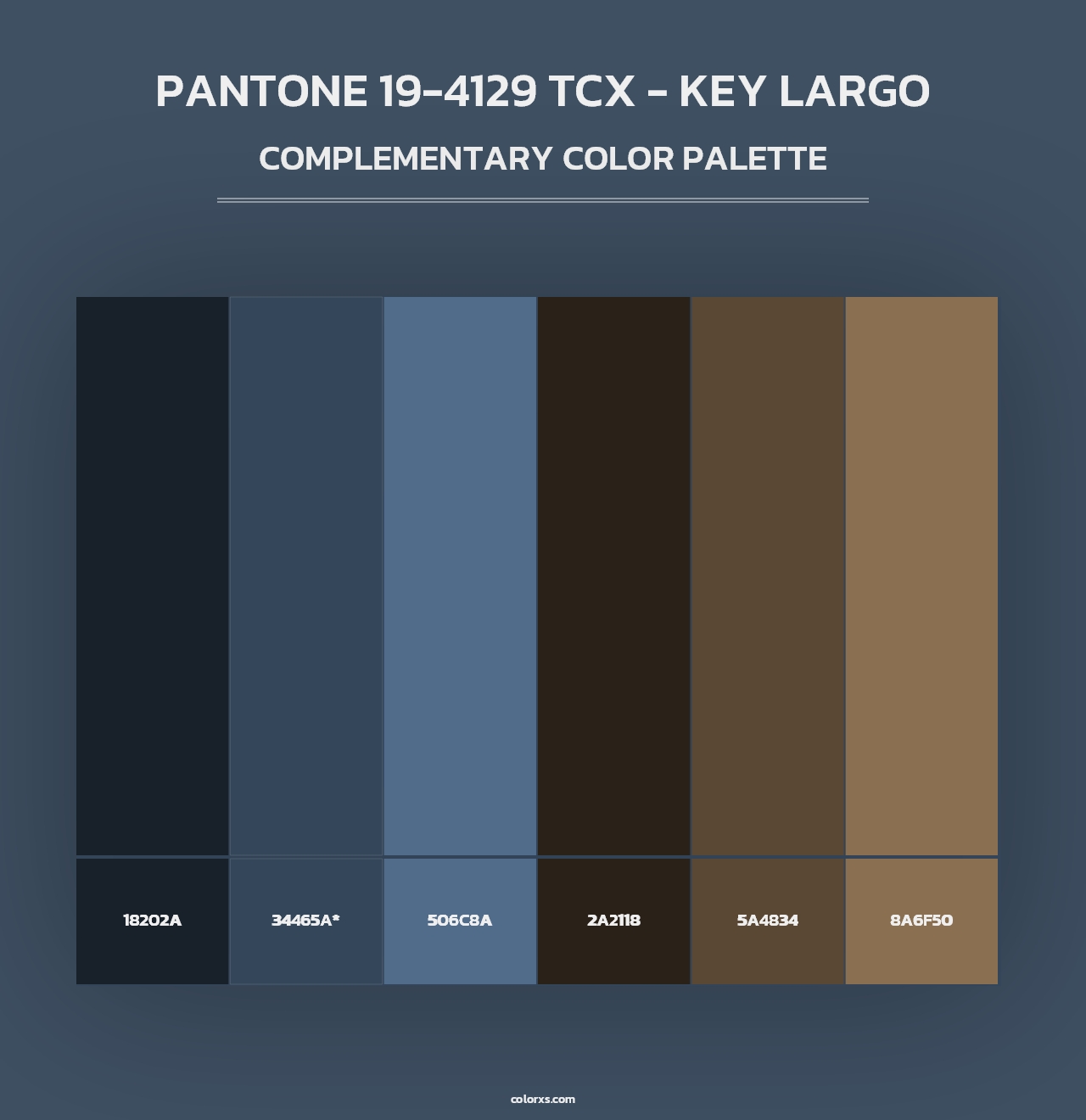 PANTONE 19-4129 TCX - Key Largo - Complementary Color Palette