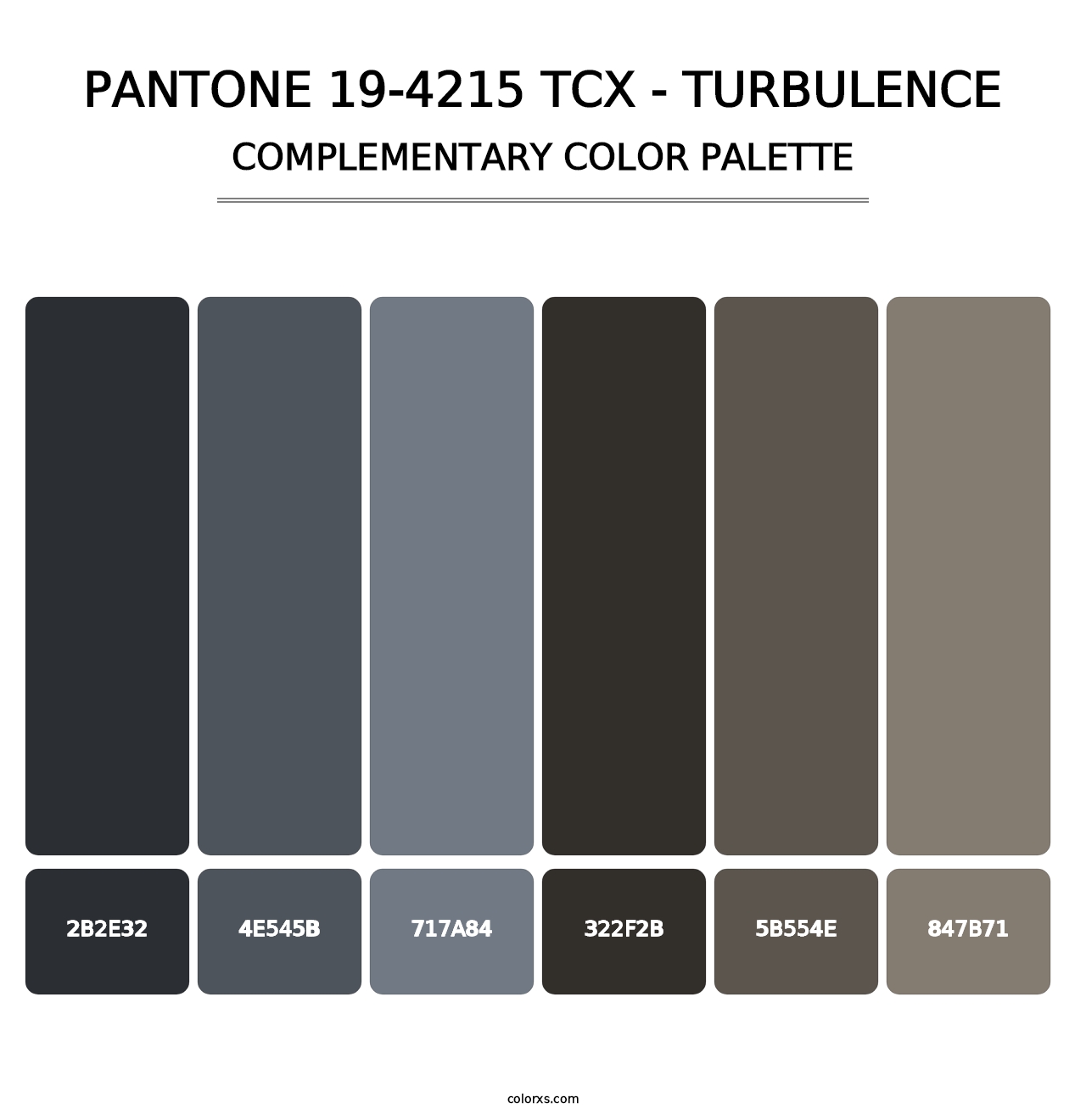 PANTONE 19-4215 TCX - Turbulence - Complementary Color Palette