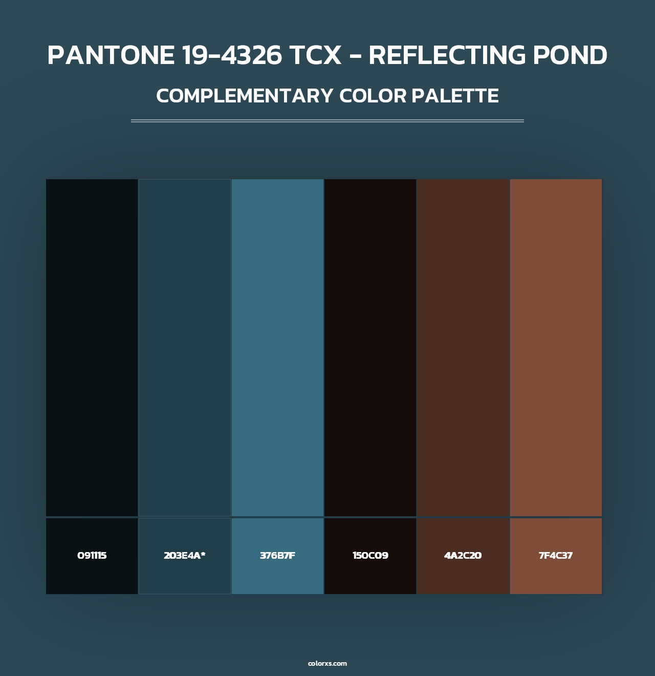 PANTONE 19-4326 TCX - Reflecting Pond - Complementary Color Palette