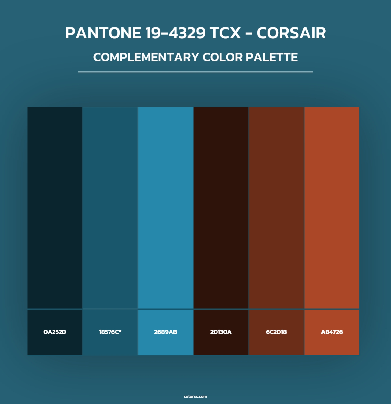 PANTONE 19-4329 TCX - Corsair - Complementary Color Palette
