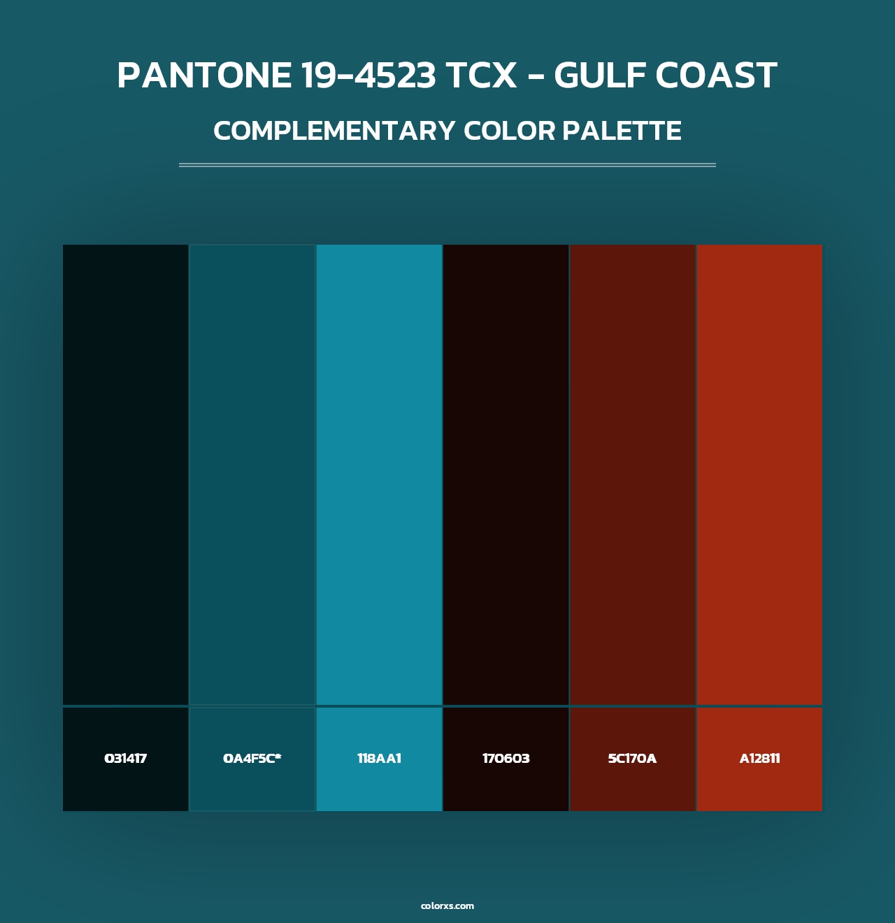 PANTONE 19-4523 TCX - Gulf Coast - Complementary Color Palette
