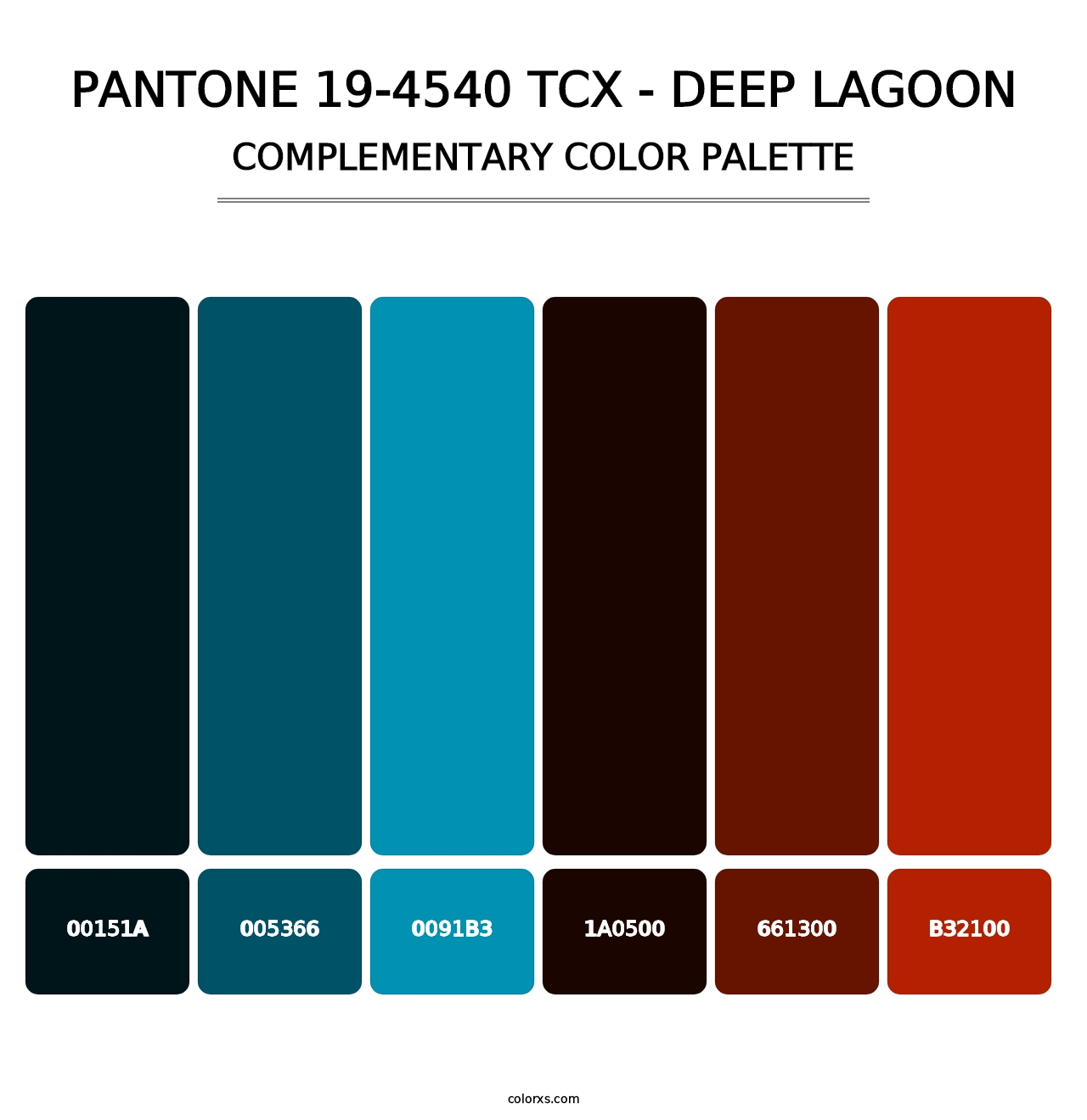 PANTONE 19-4540 TCX - Deep Lagoon - Complementary Color Palette