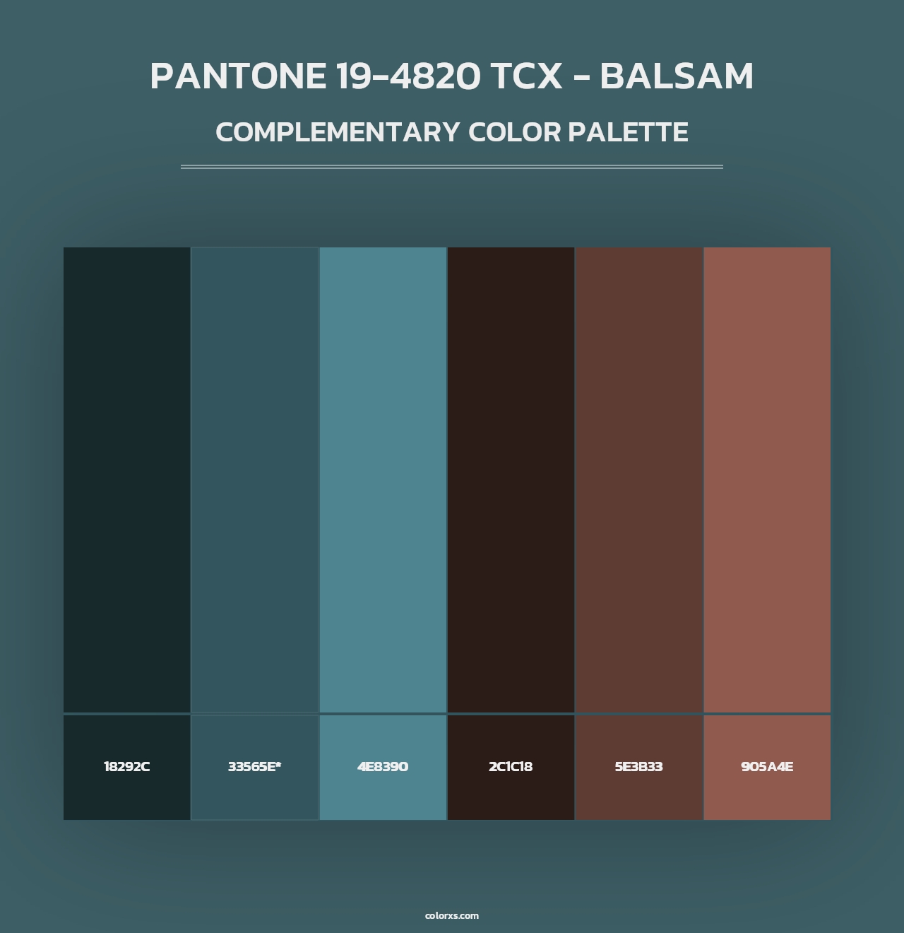 PANTONE 19-4820 TCX - Balsam - Complementary Color Palette
