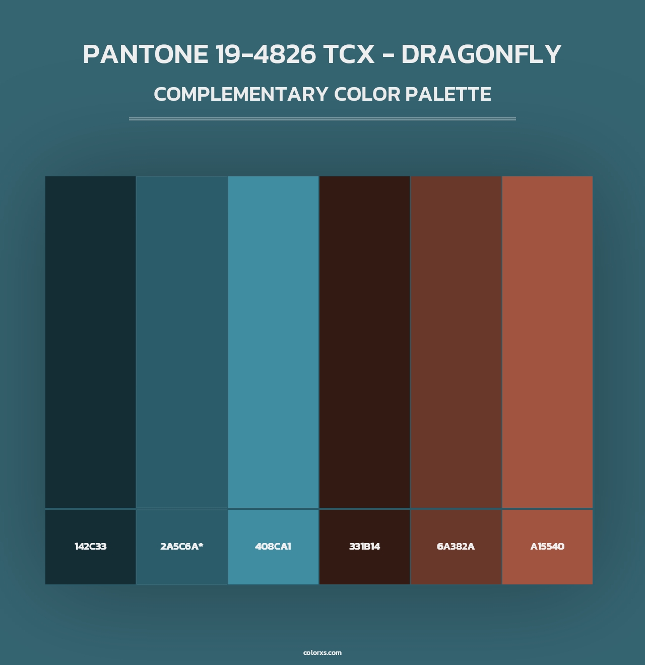 PANTONE 19-4826 TCX - Dragonfly - Complementary Color Palette