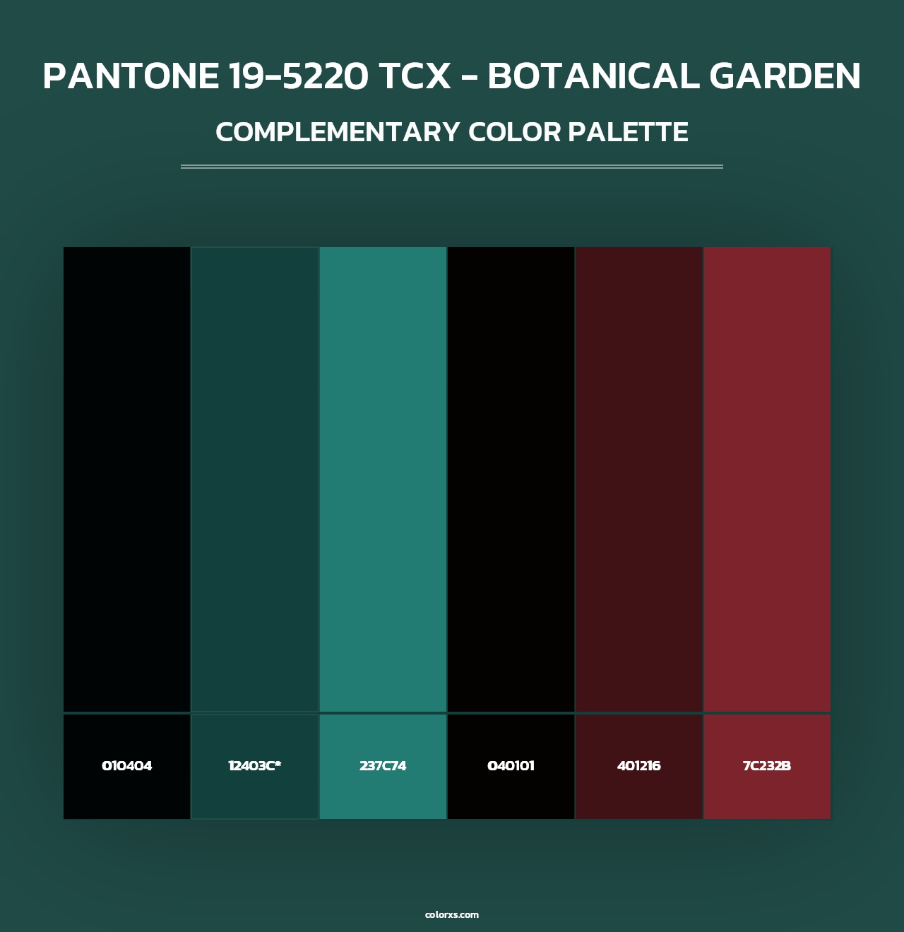 PANTONE 19-5220 TCX - Botanical Garden - Complementary Color Palette