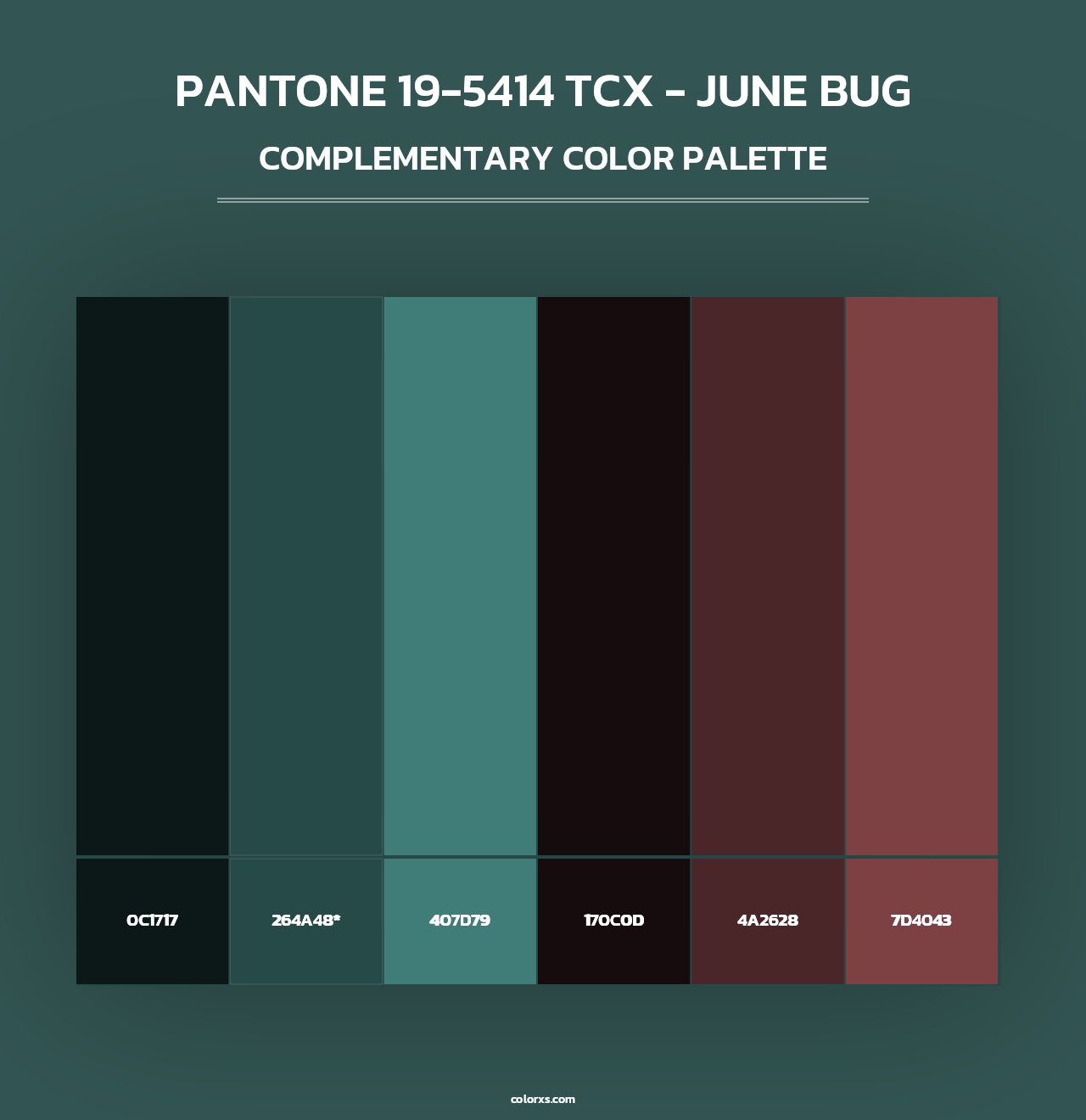 PANTONE 19-5414 TCX - June Bug - Complementary Color Palette