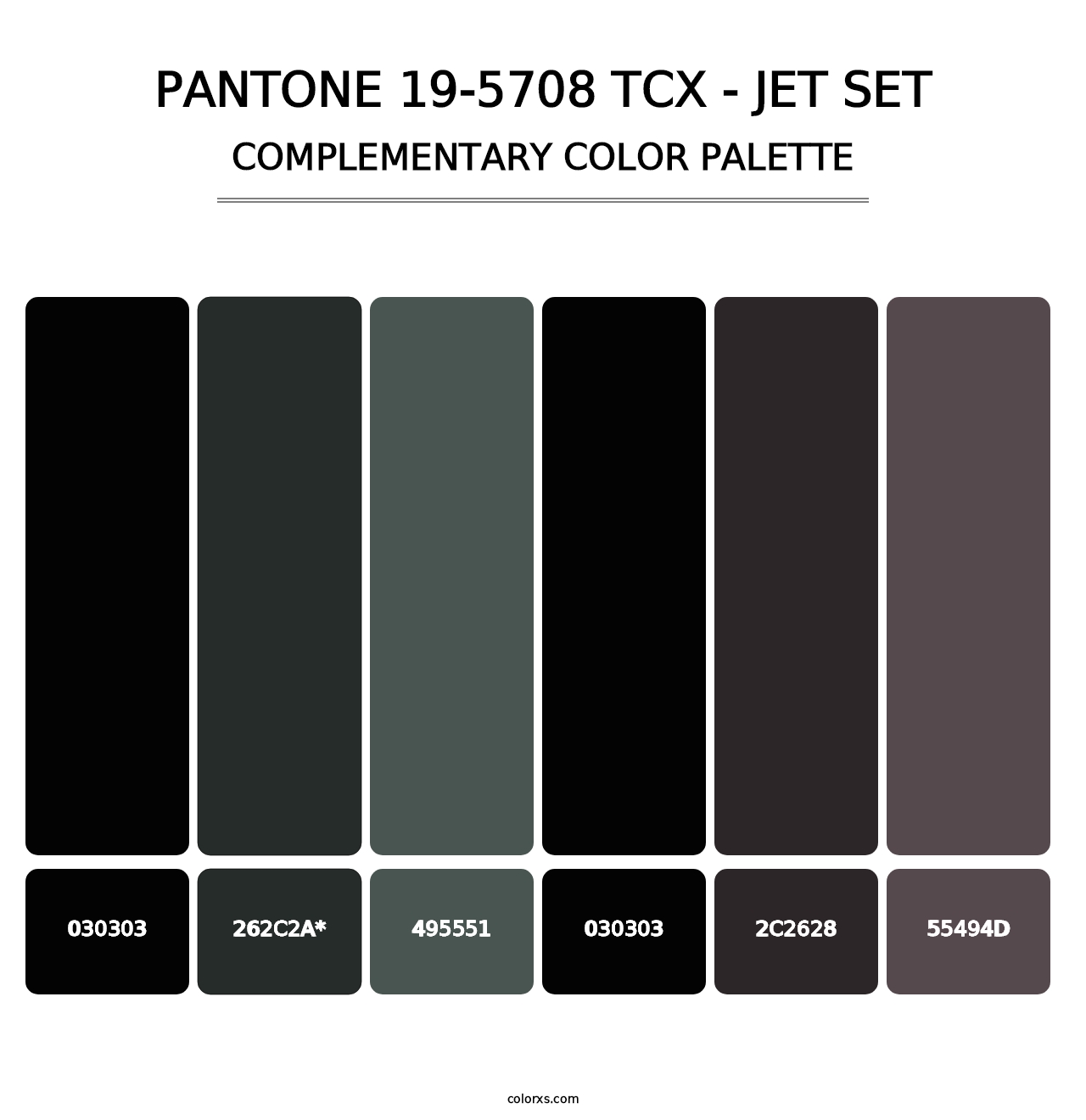 PANTONE 19-5708 TCX - Jet Set - Complementary Color Palette