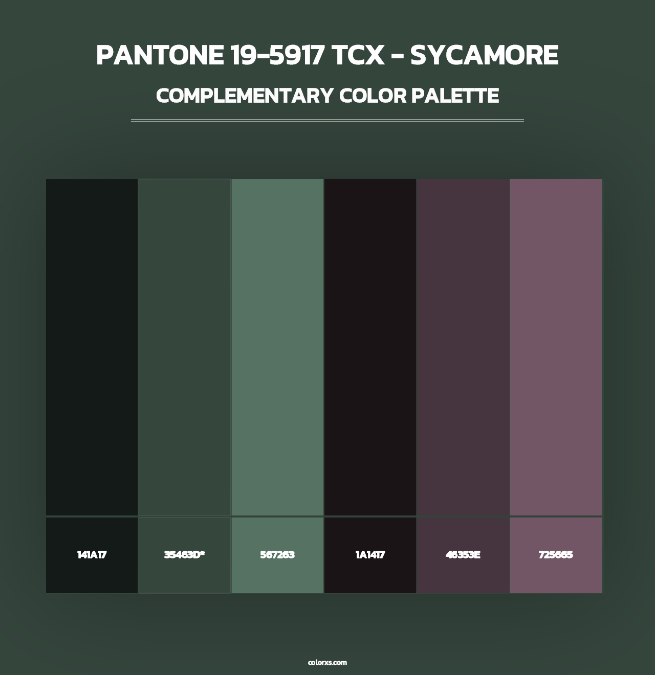 PANTONE 19-5917 TCX - Sycamore - Complementary Color Palette