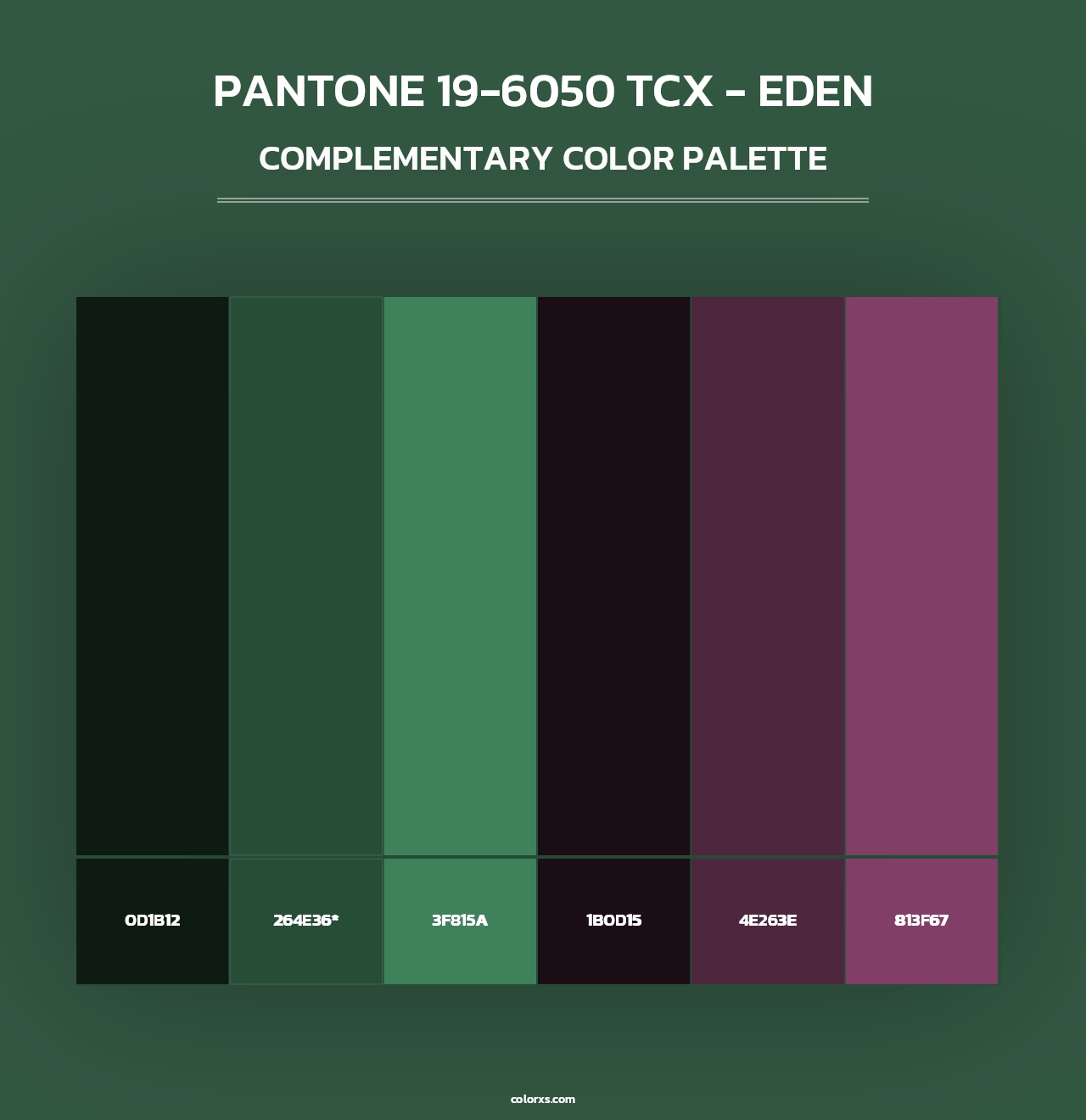 PANTONE 19-6050 TCX - Eden - Complementary Color Palette