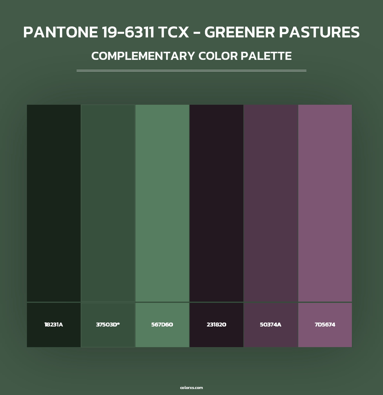 PANTONE 19-6311 TCX - Greener Pastures - Complementary Color Palette