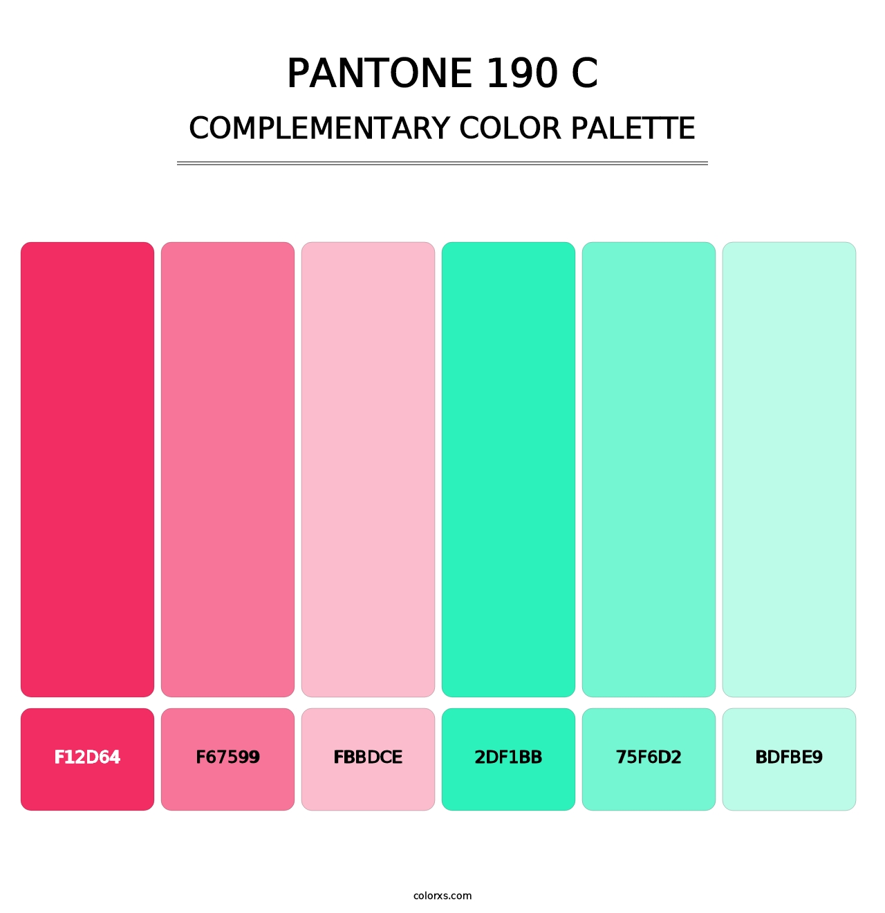 PANTONE 190 C - Complementary Color Palette