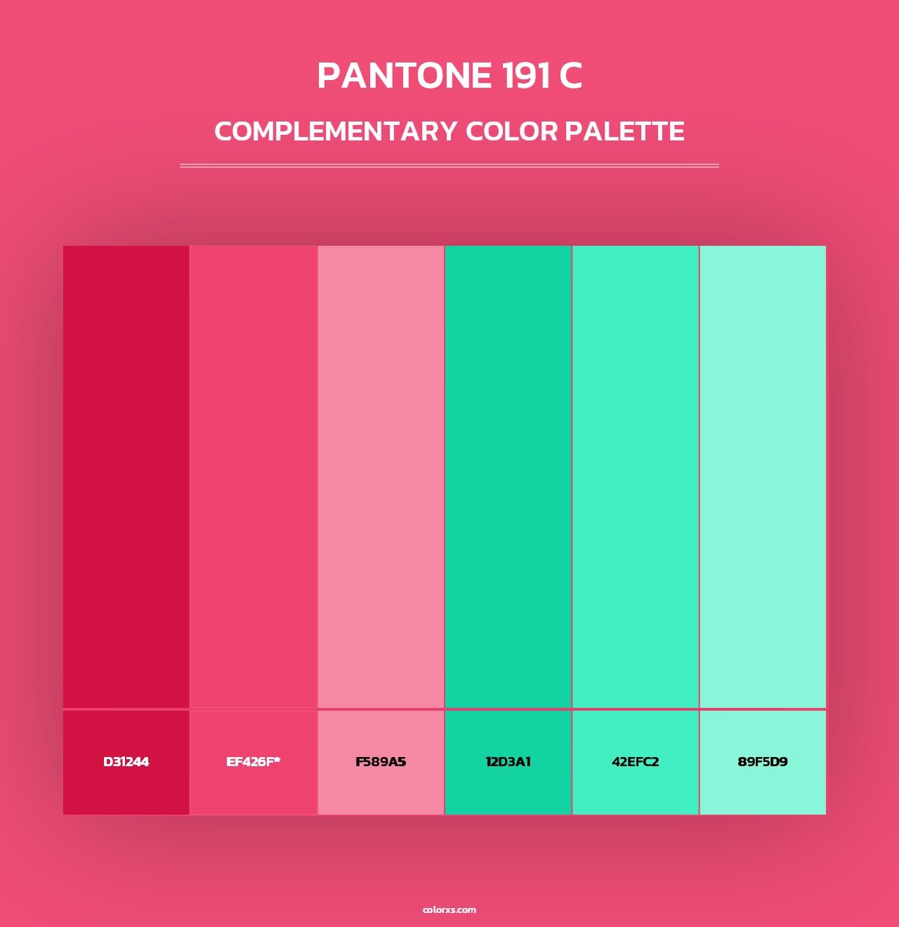 PANTONE 191 C - Complementary Color Palette