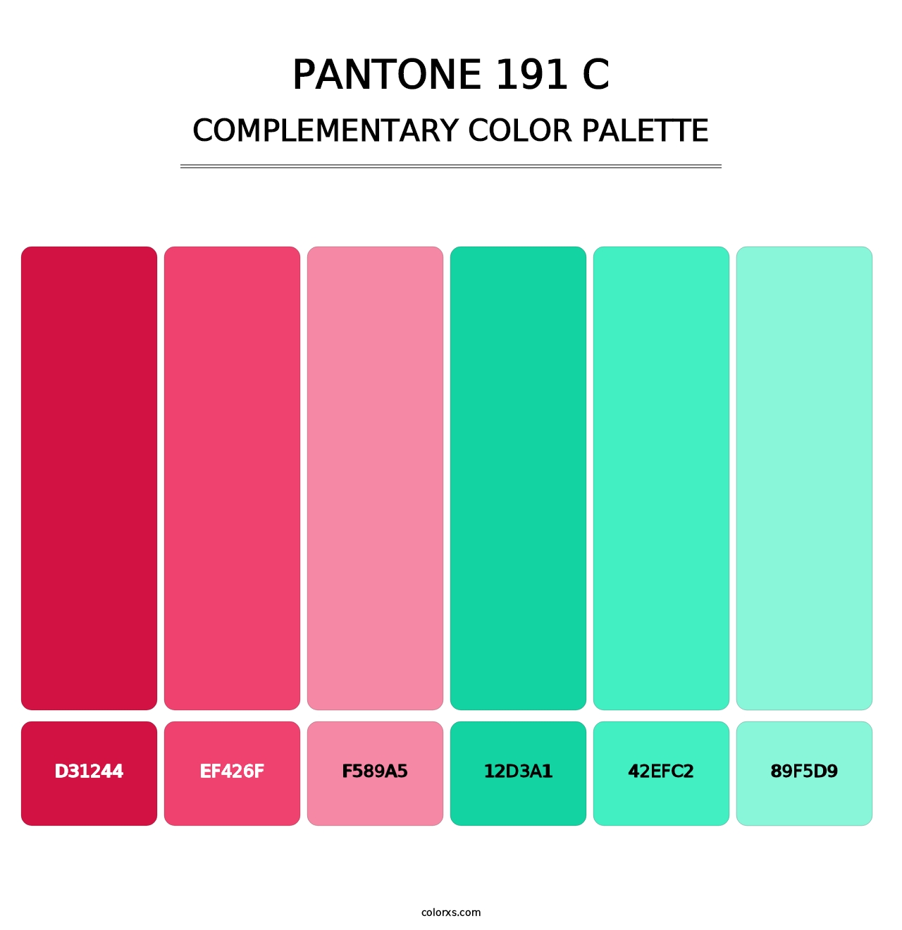 PANTONE 191 C - Complementary Color Palette