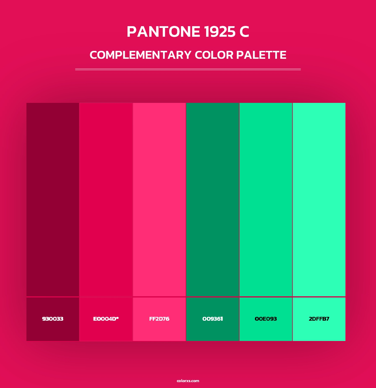 PANTONE 1925 C - Complementary Color Palette