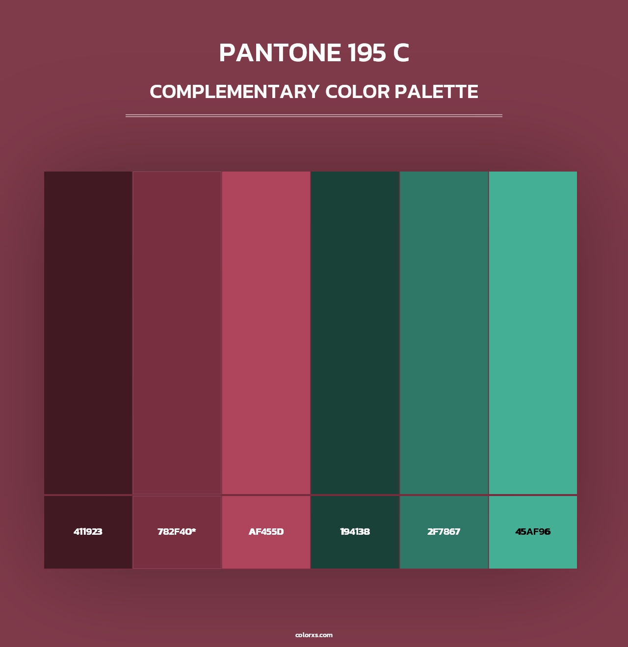 PANTONE 195 C - Complementary Color Palette