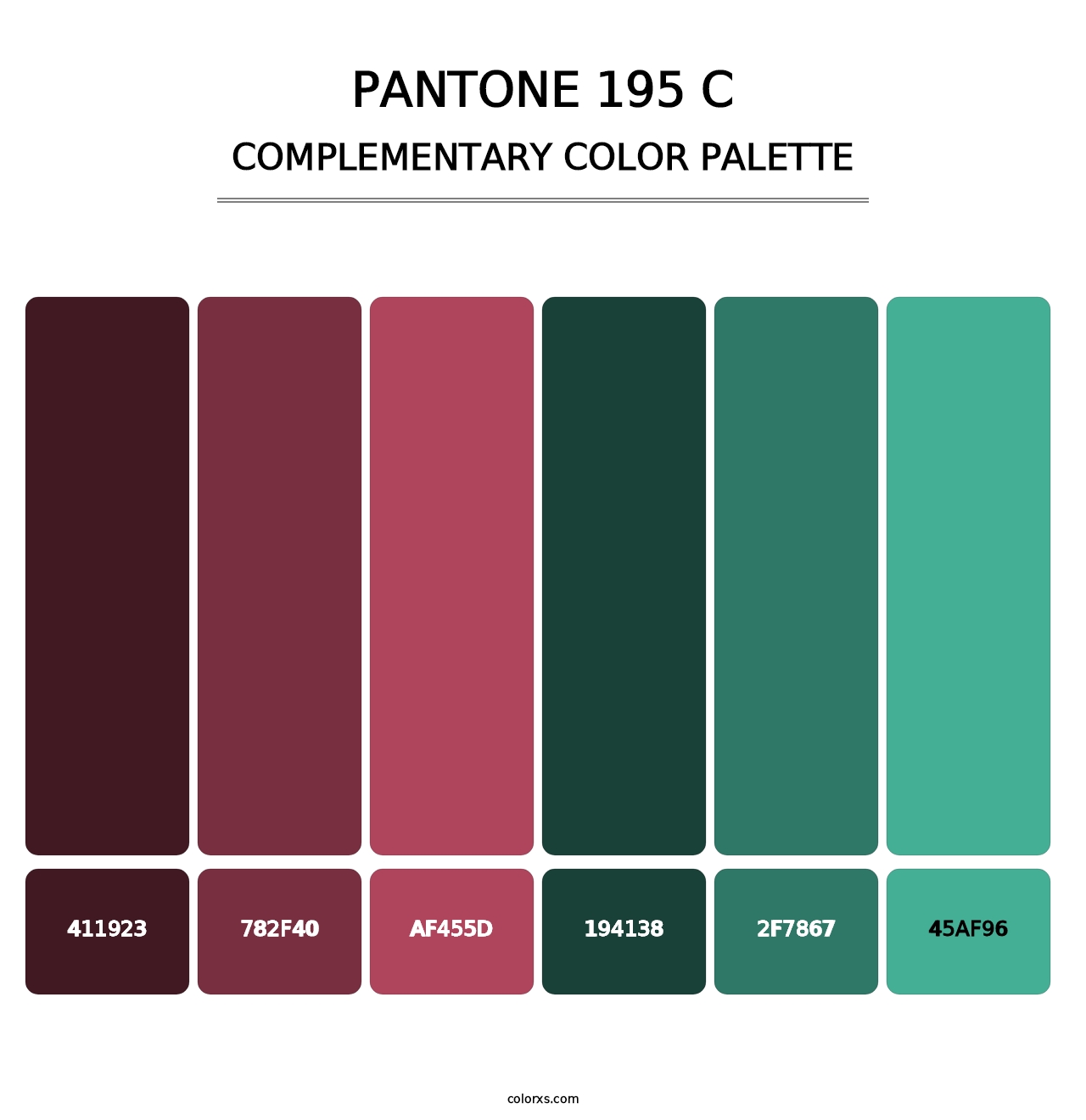 PANTONE 195 C - Complementary Color Palette