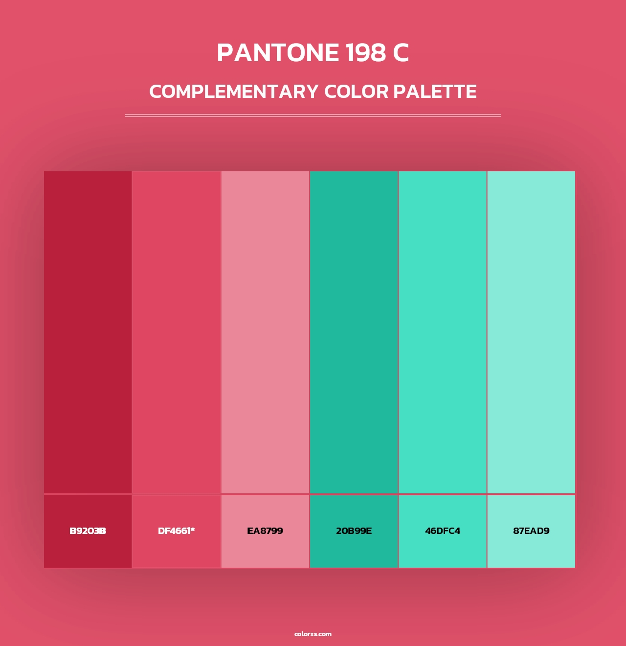 PANTONE 198 C - Complementary Color Palette