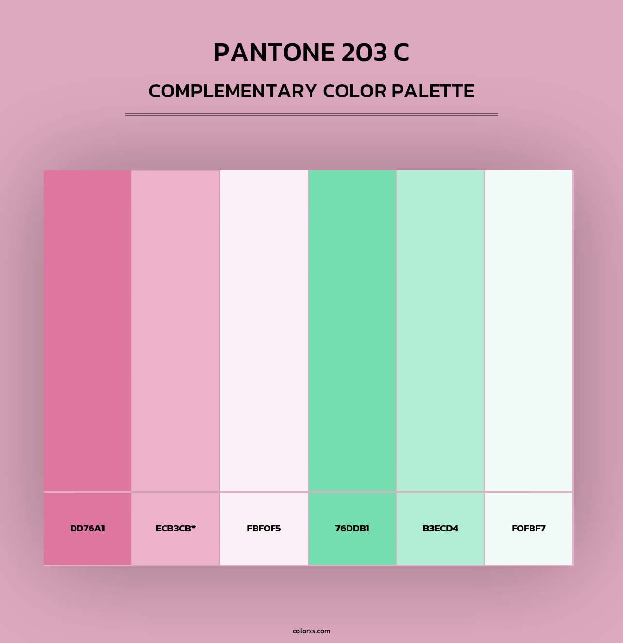 PANTONE 203 C - Complementary Color Palette