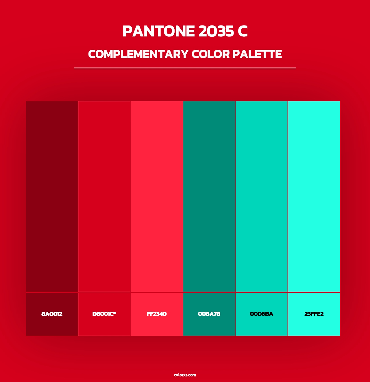PANTONE 2035 C - Complementary Color Palette