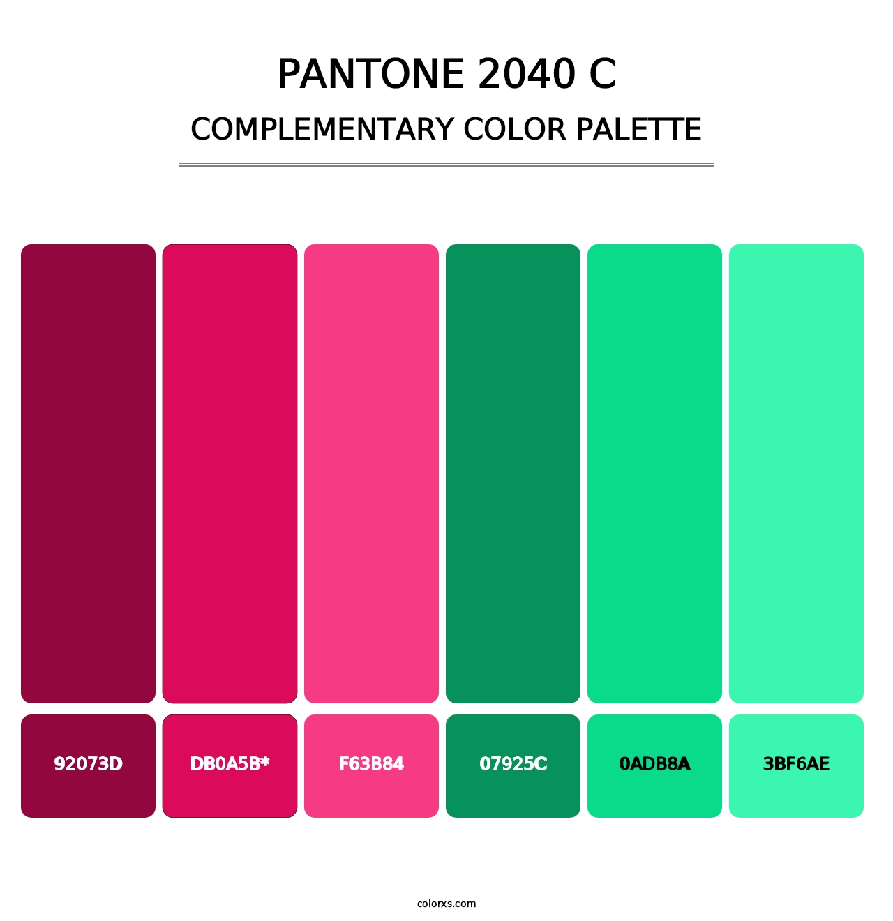 PANTONE 2040 C - Complementary Color Palette