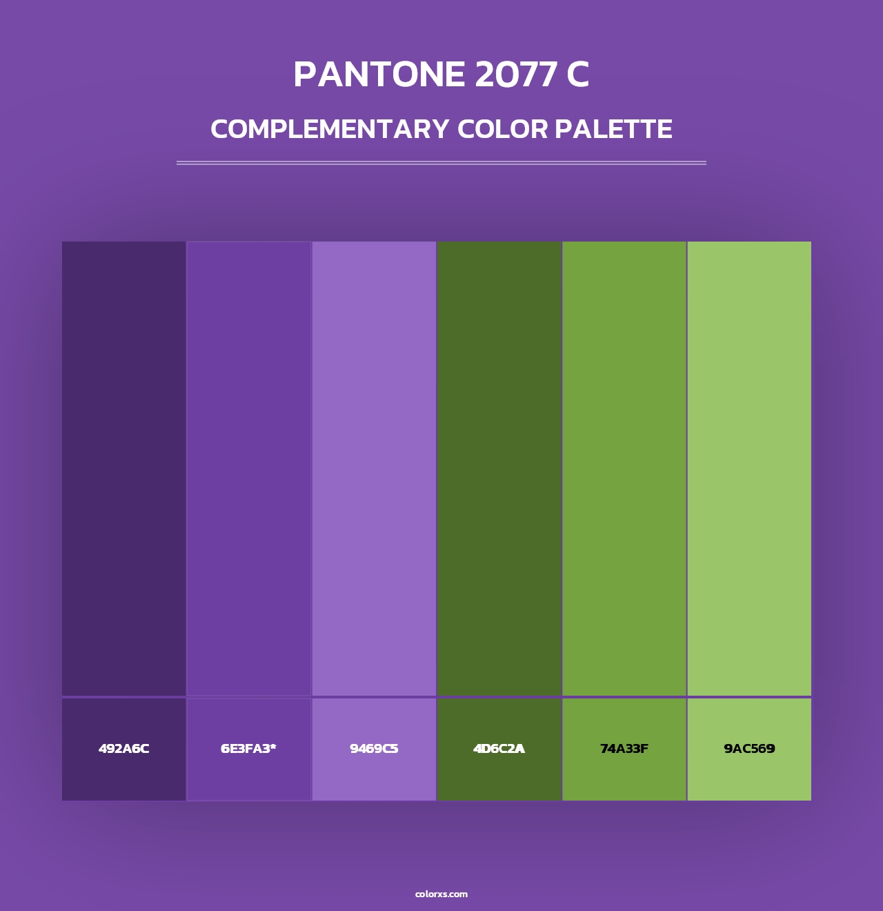 PANTONE 2077 C - Complementary Color Palette