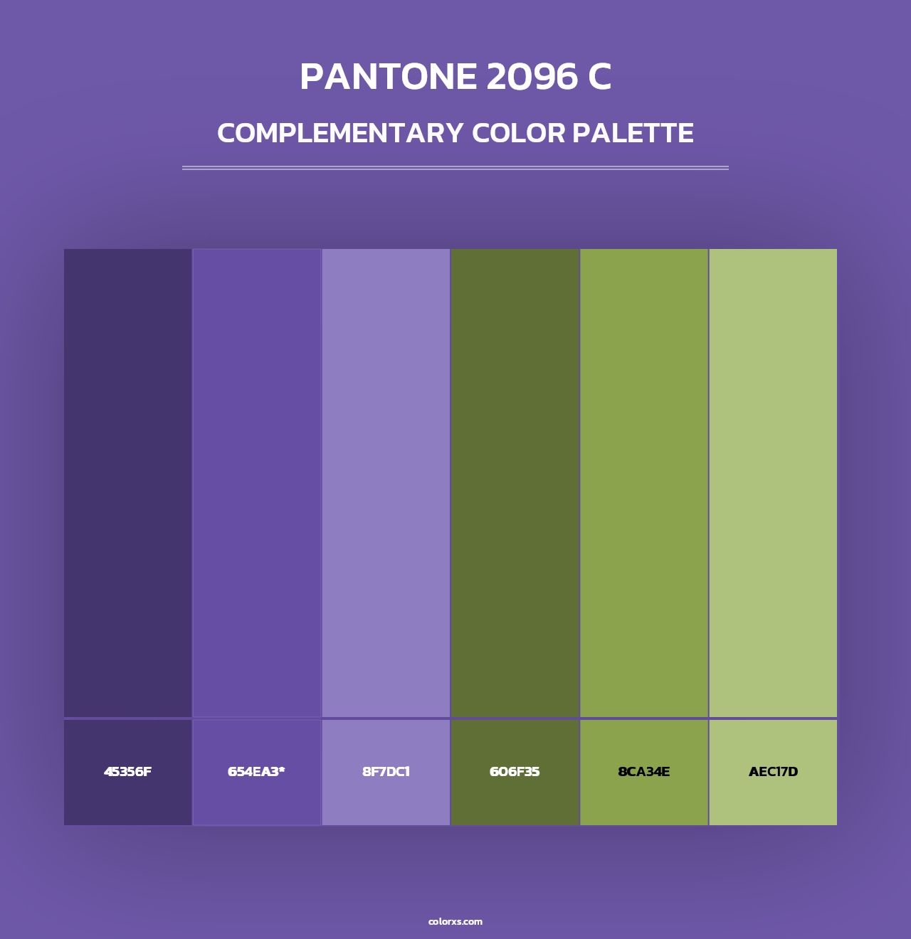 PANTONE 2096 C - Complementary Color Palette