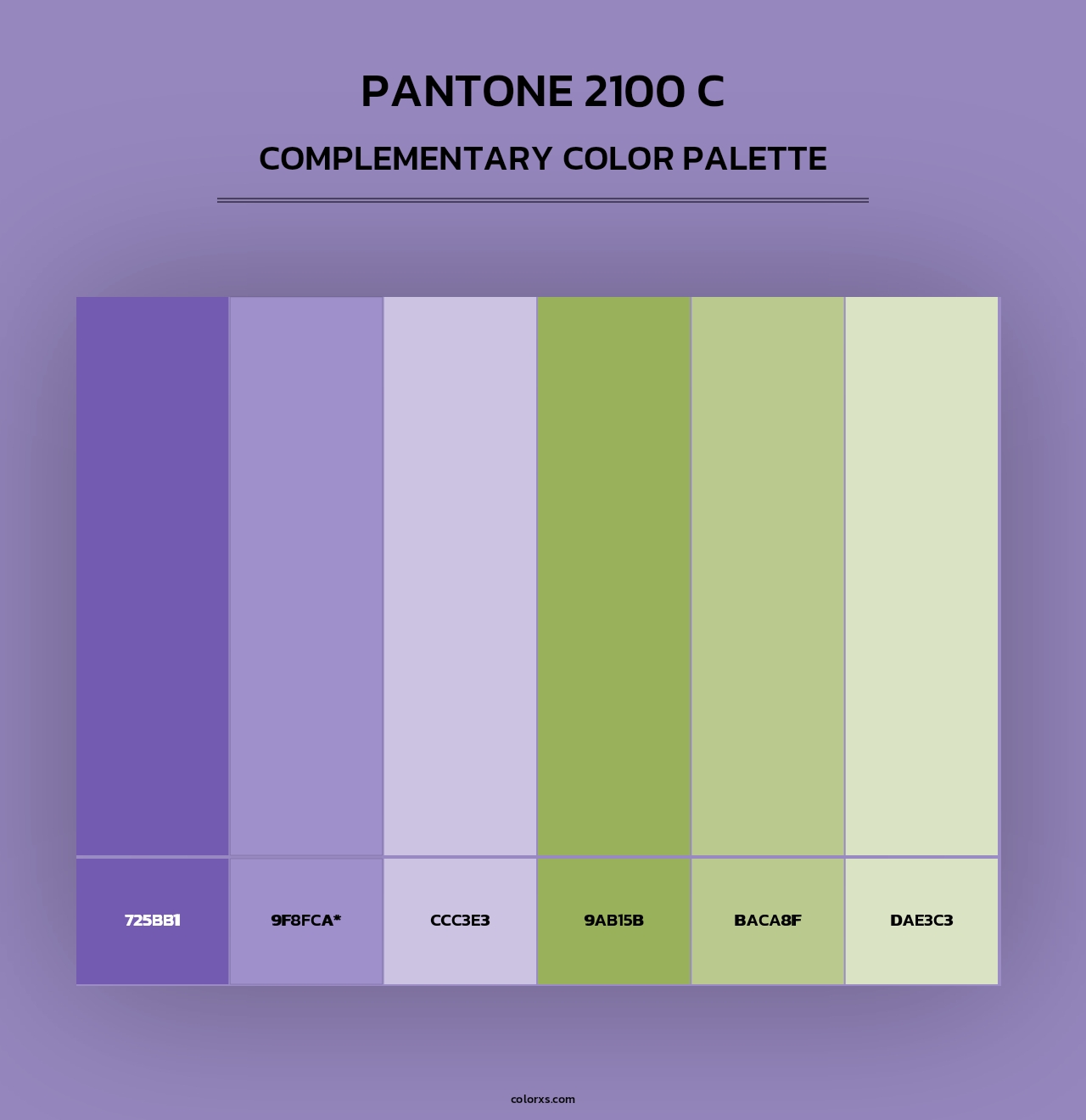PANTONE 2100 C - Complementary Color Palette