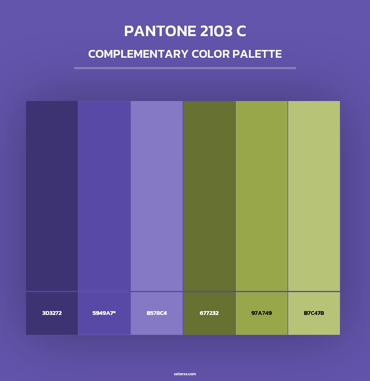 PANTONE 2103 C - Complementary Color Palette