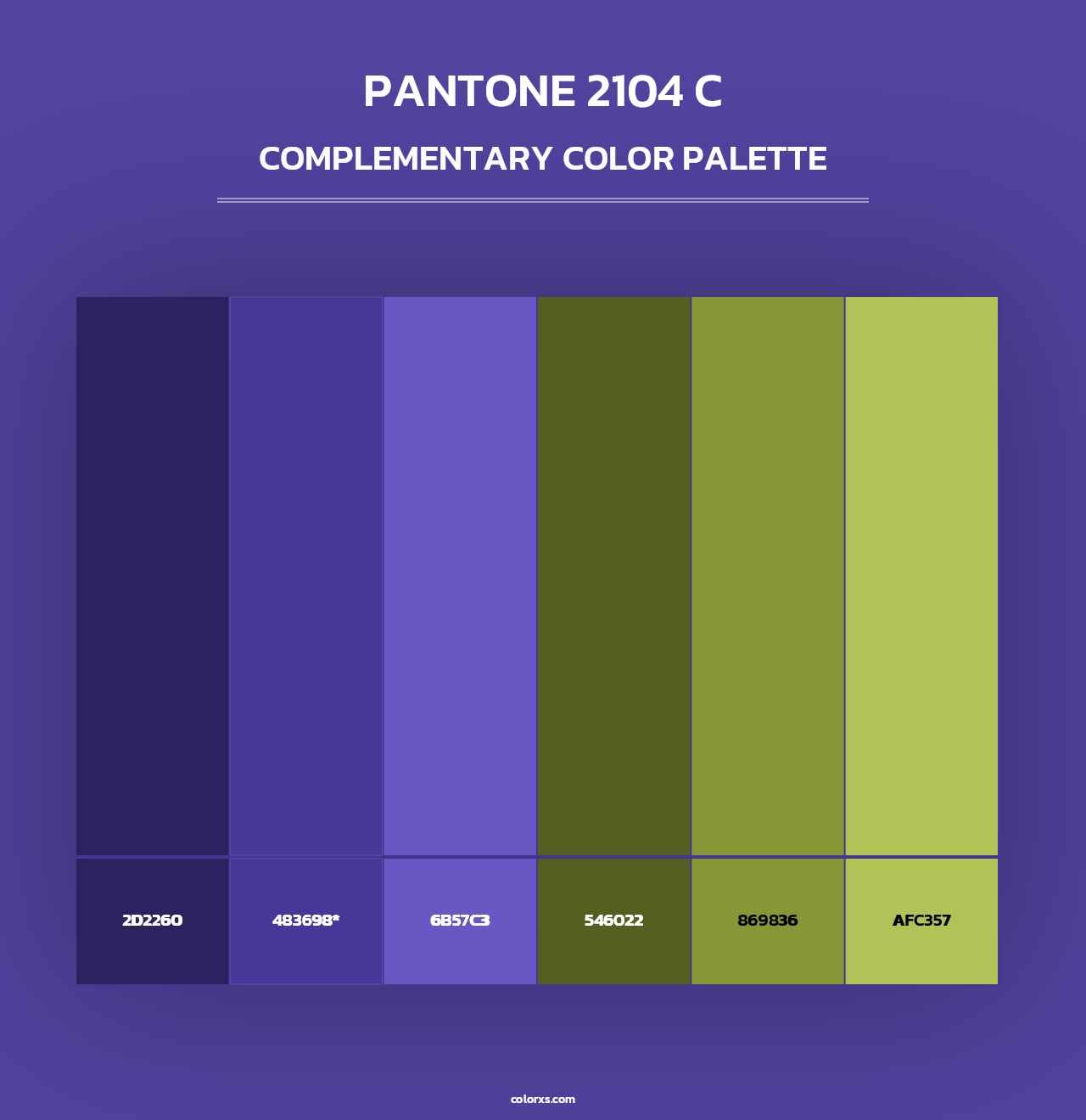 PANTONE 2104 C - Complementary Color Palette