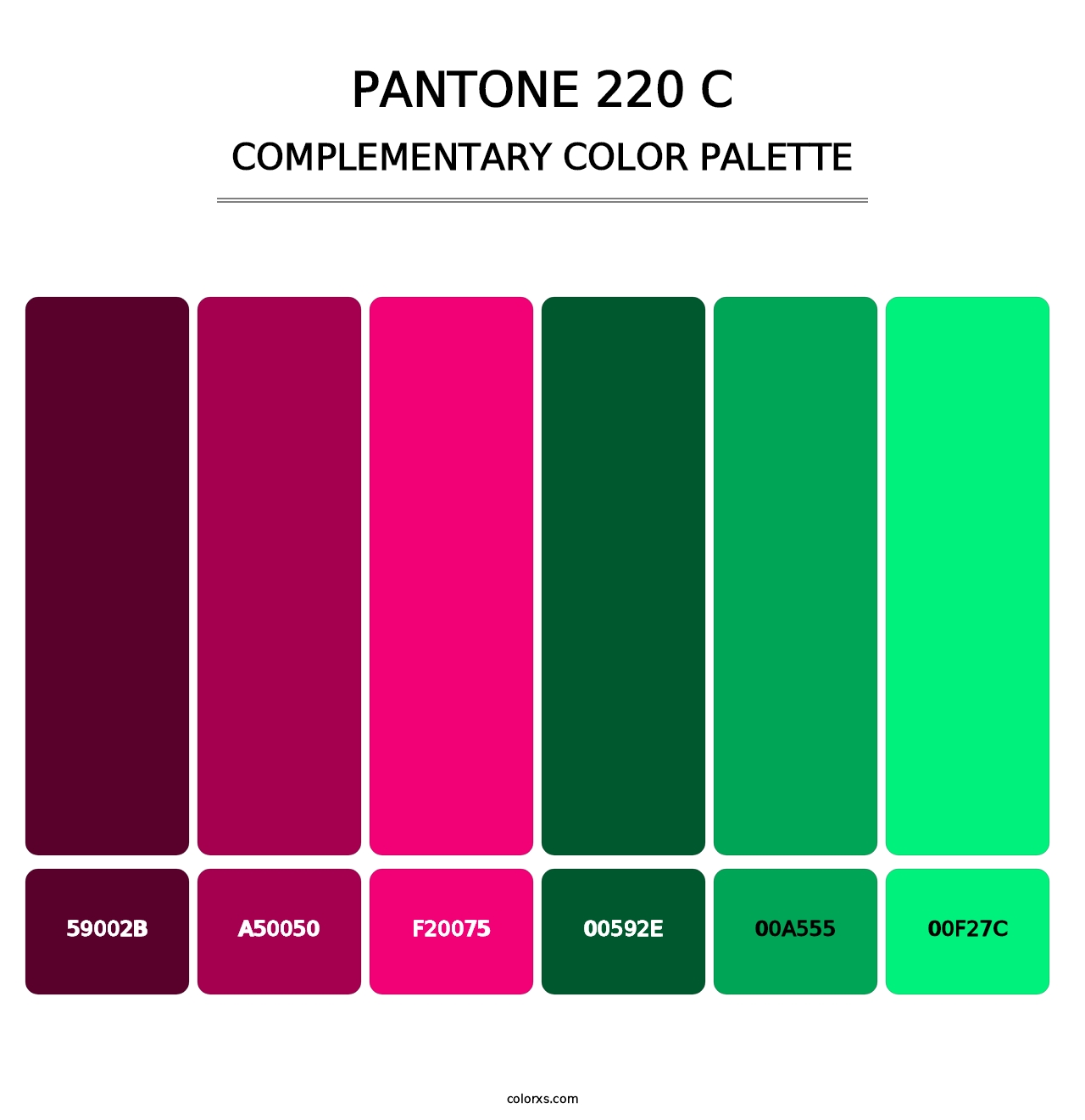 PANTONE 220 C - Complementary Color Palette