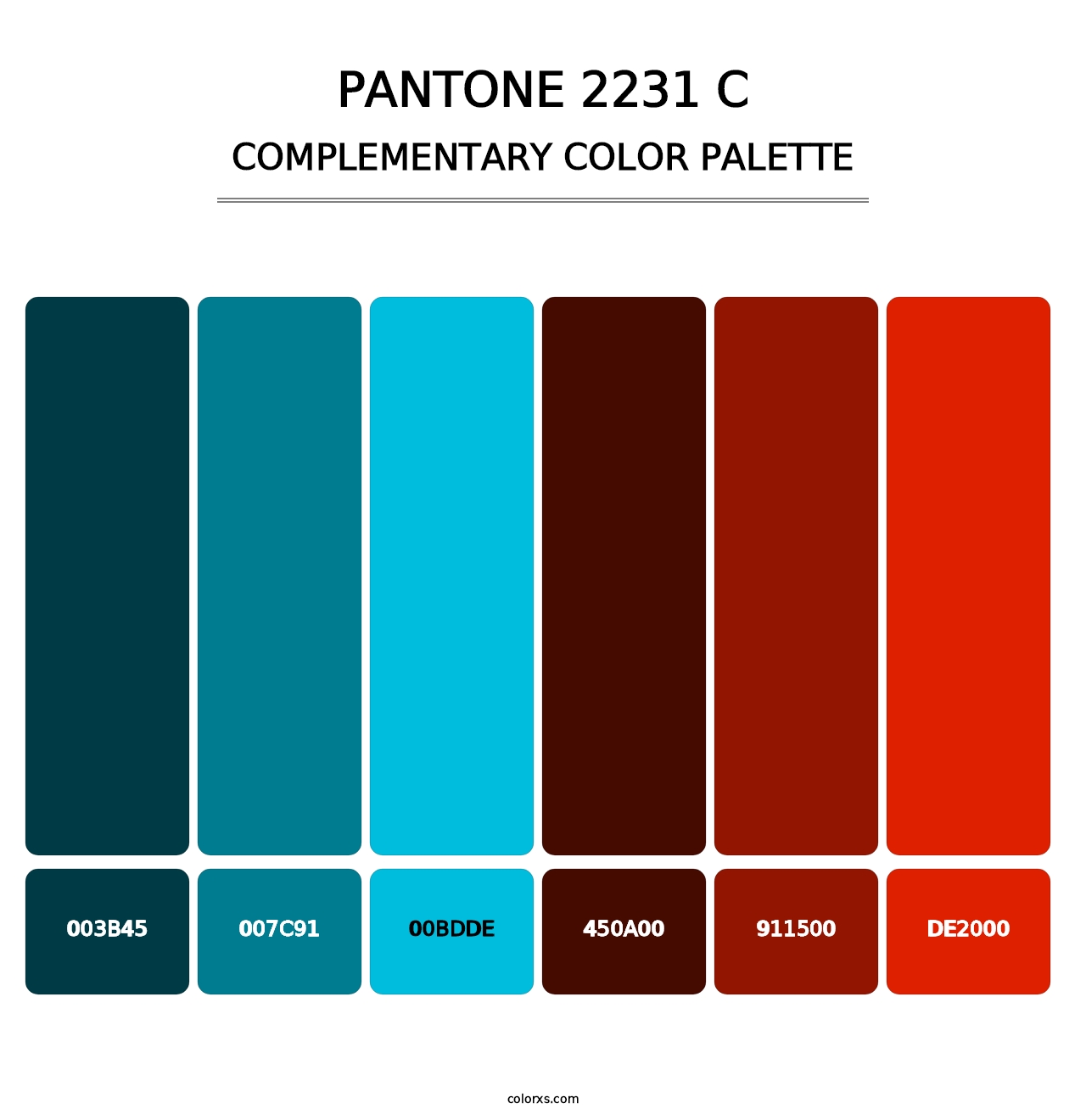 PANTONE 2231 C - Complementary Color Palette