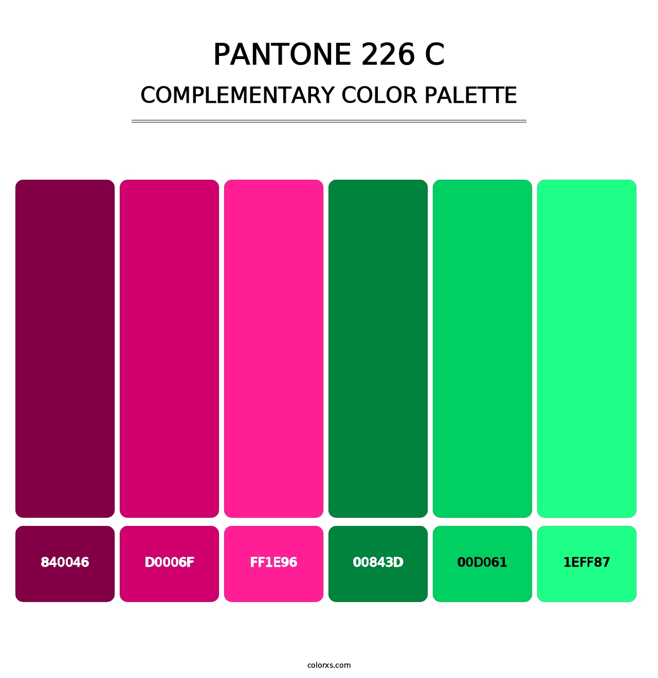 PANTONE 226 C - Complementary Color Palette