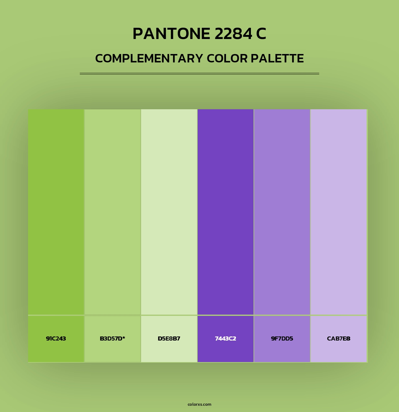 PANTONE 2284 C - Complementary Color Palette