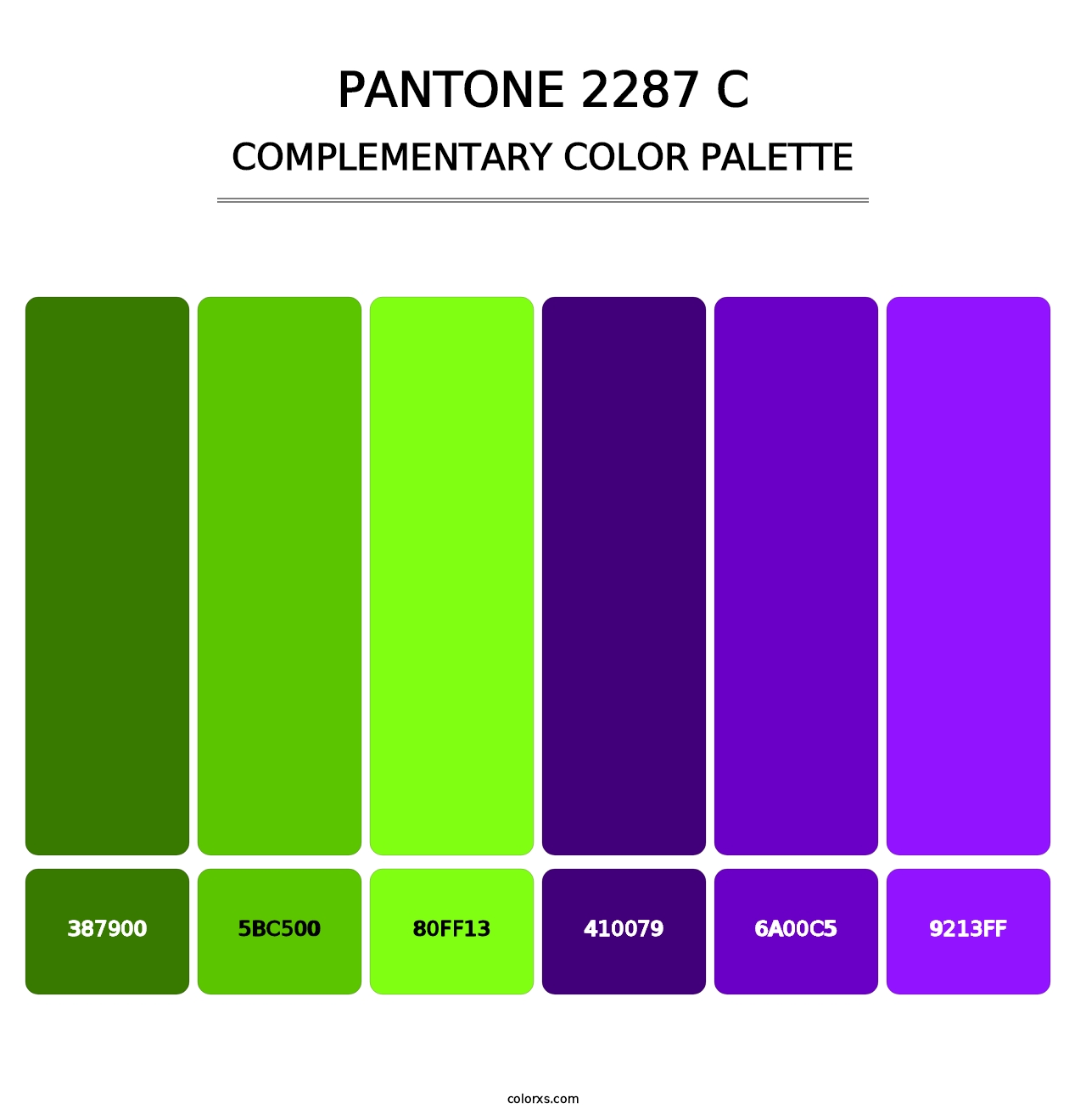 PANTONE 2287 C - Complementary Color Palette